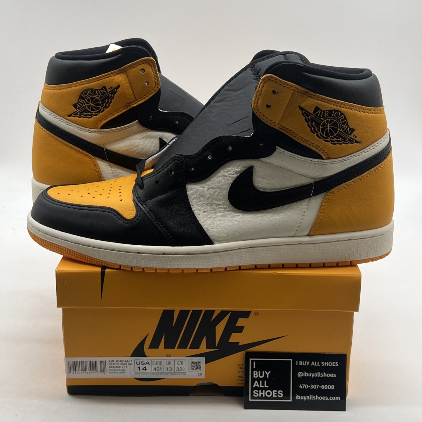 Size 14 - Air Jordan 1 Retro OG High Yellow Toe (555088-711)
