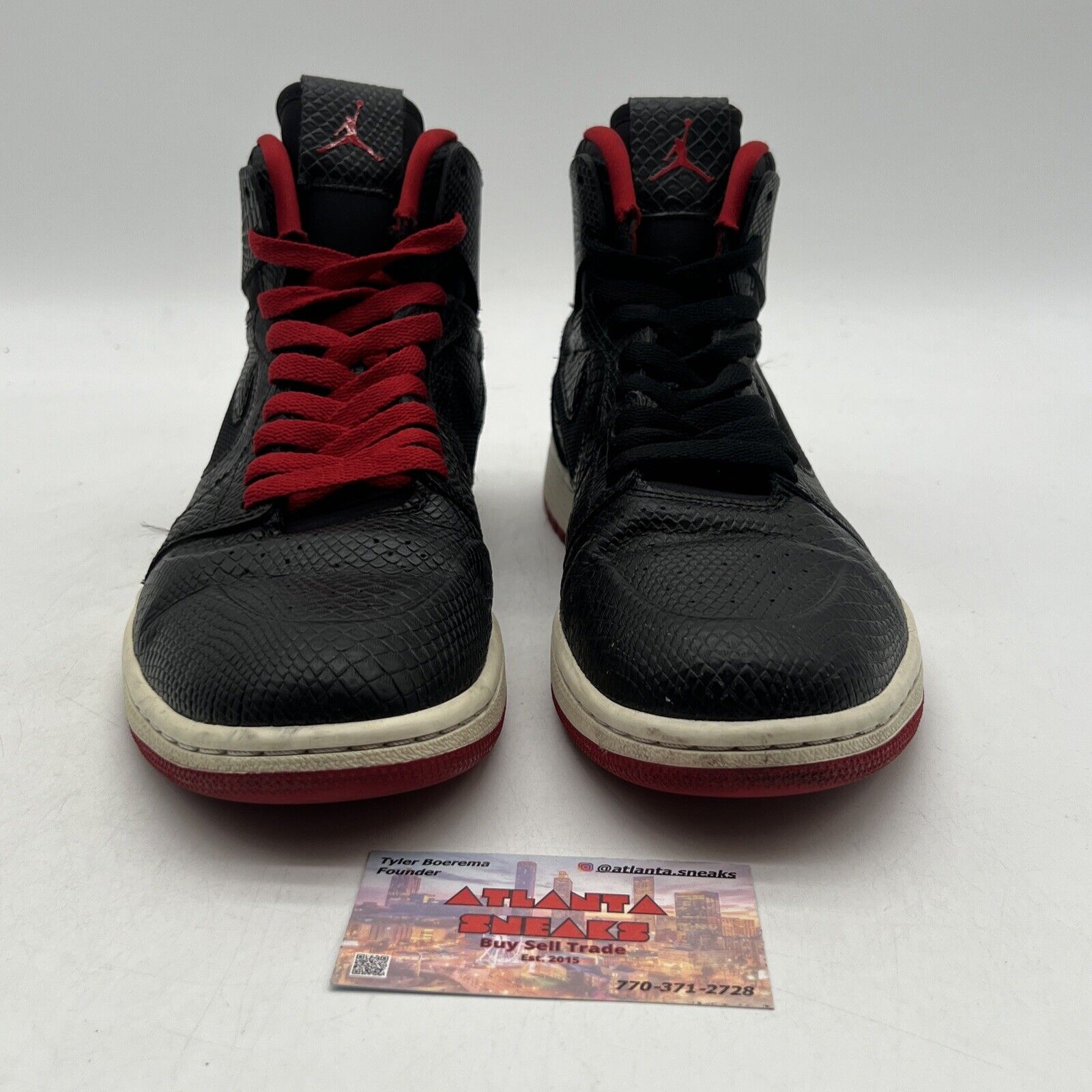 Size 9 - Air Jordan 1 Retro Nouveau High Snakeskin White Red (819176-001)