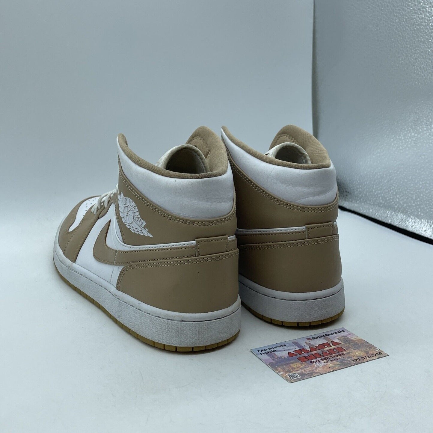 Size 11 - Air Jordan 1 Mid Tan Gum White Leather (554724-271)