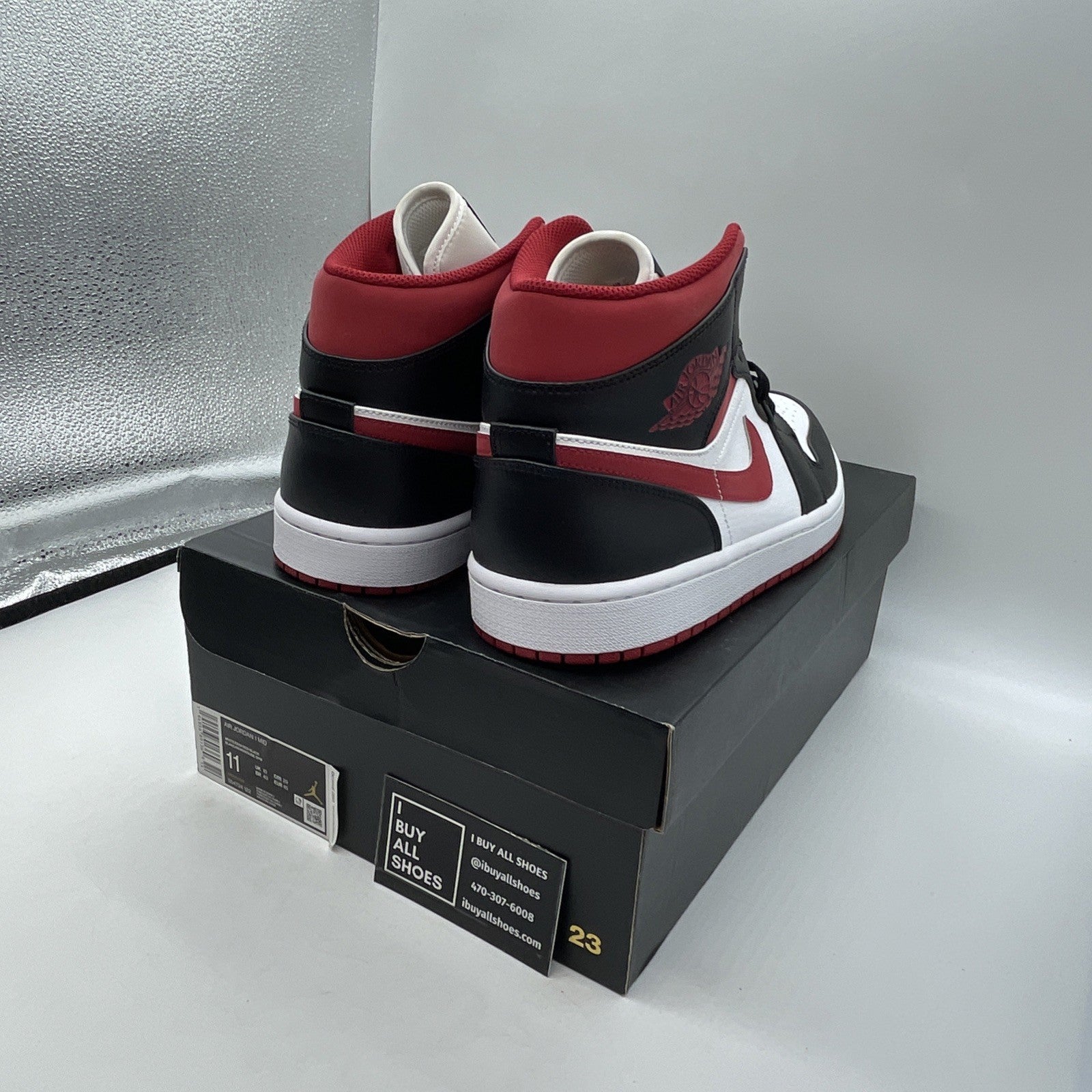 Size 11 - Air Jordan 1 Mid Black Gym Red Leather (554724-122)