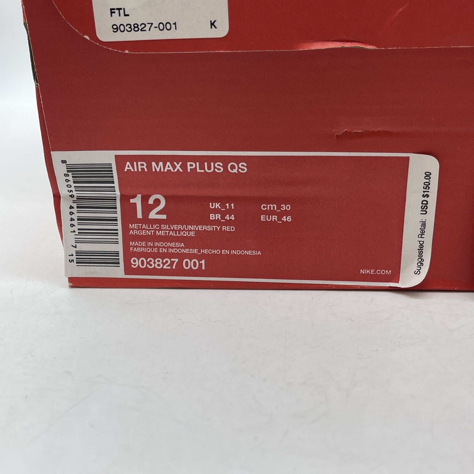 Size 12 - Nike Air Max Plus QS Silver Bullet Suede Leather (903827-001)