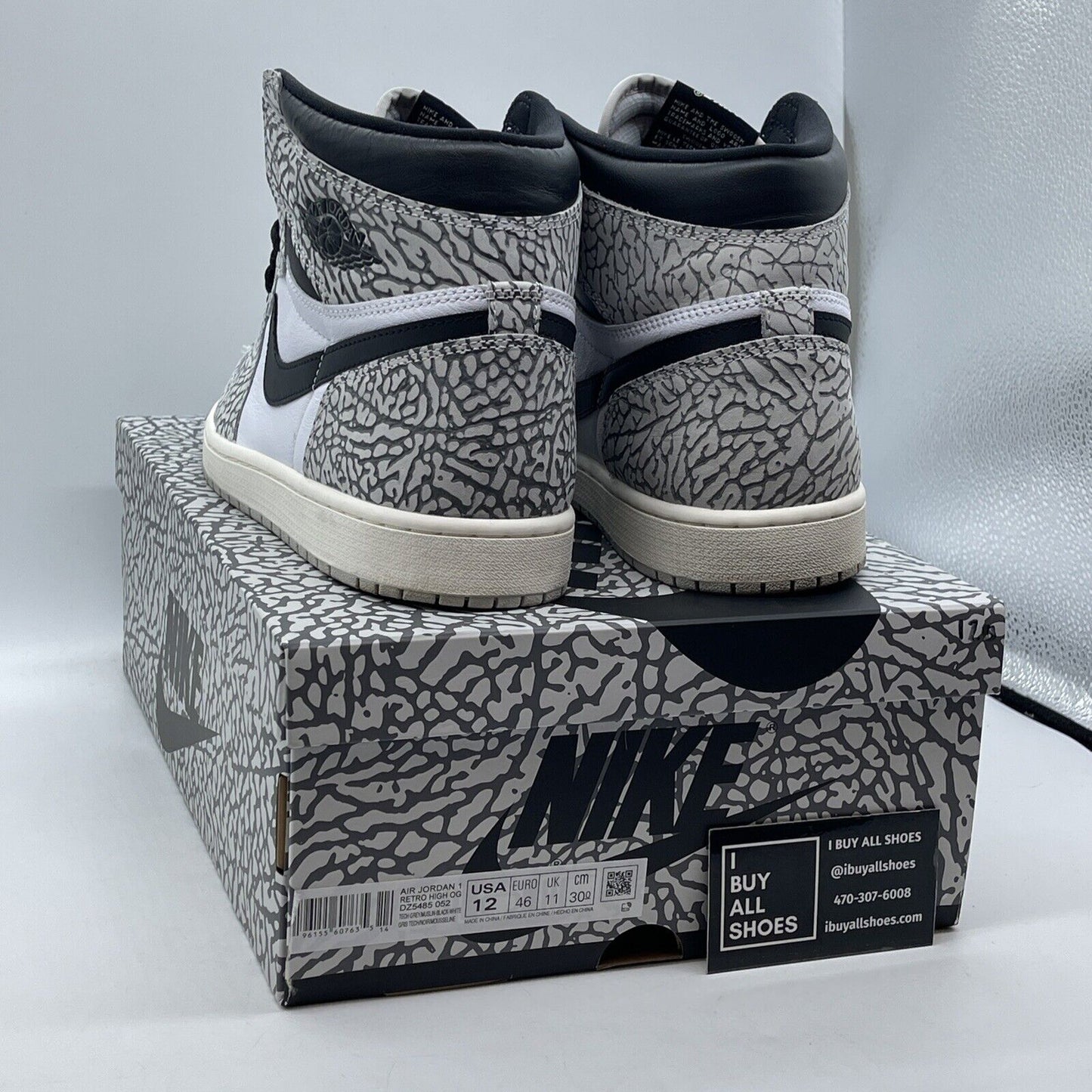 Size 12 - Air Jordan 1 Retro OG High White Cement White Grey Suede (DZ5485-052)
