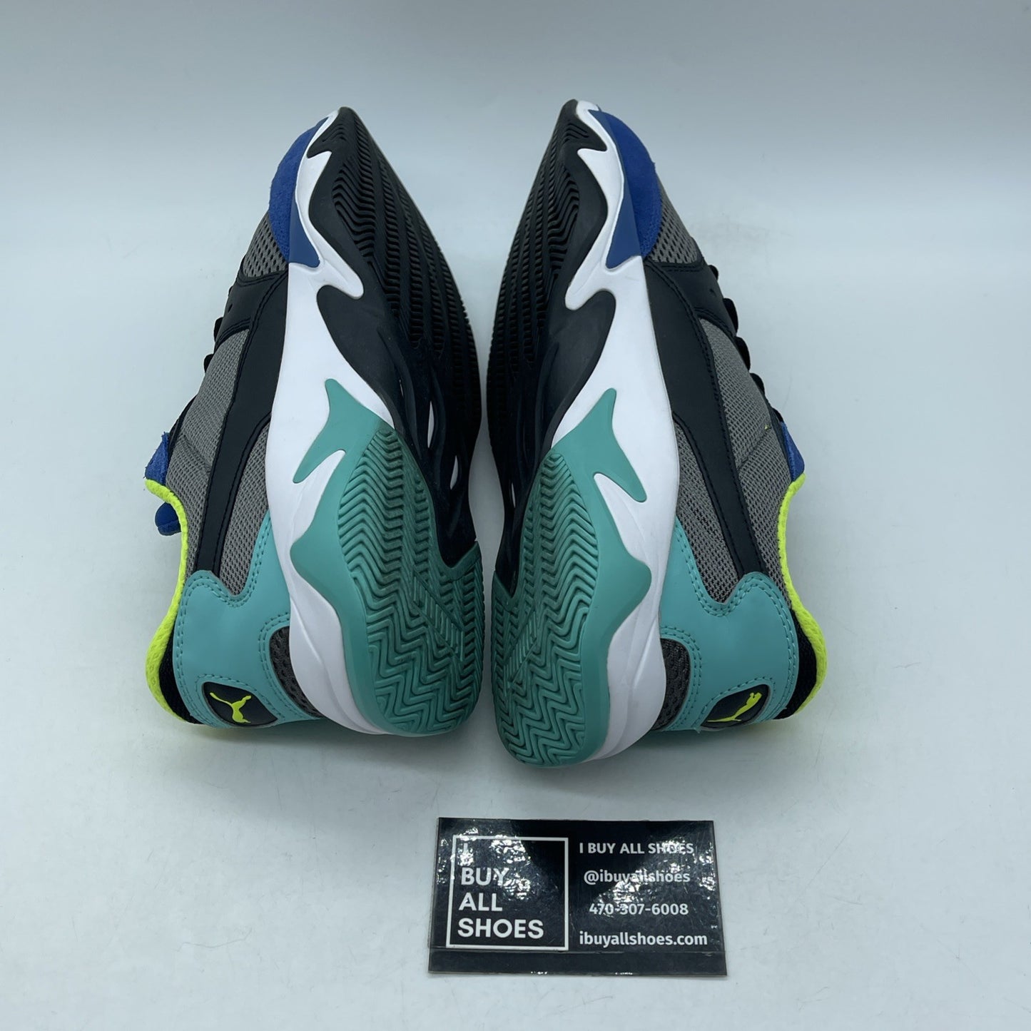 Size 9 - PUMA Storm Origin Blue Black Grey Blue Suede Leather (369770-01)