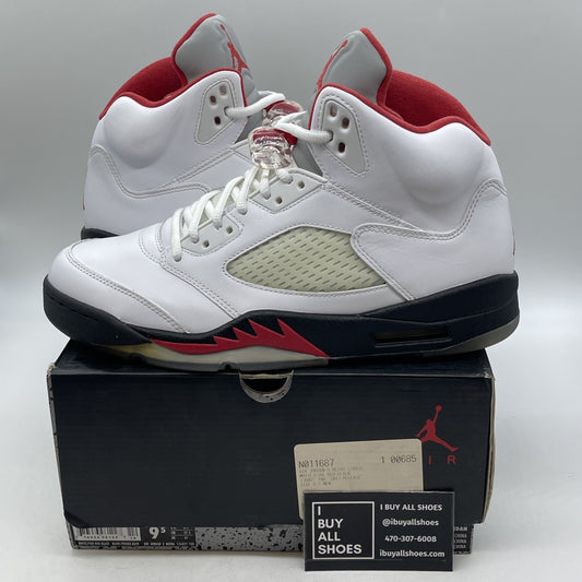 Size 9.5 - Air Jordan 5 Retro 2013 White Fire Red (136027-100)