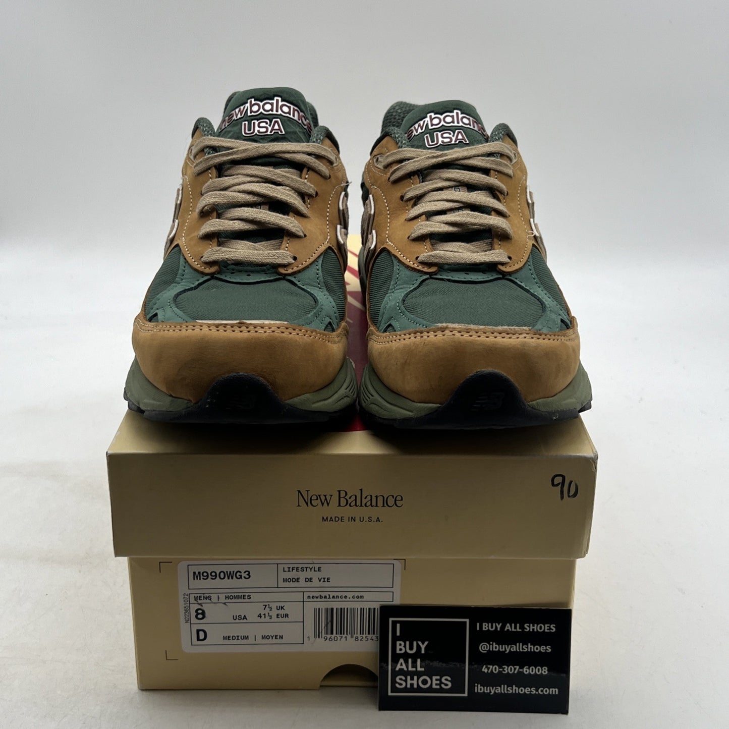 Size 8 - New Balance Teddy Santis x 990v3 Made in USA Tan Green (M990WG3)