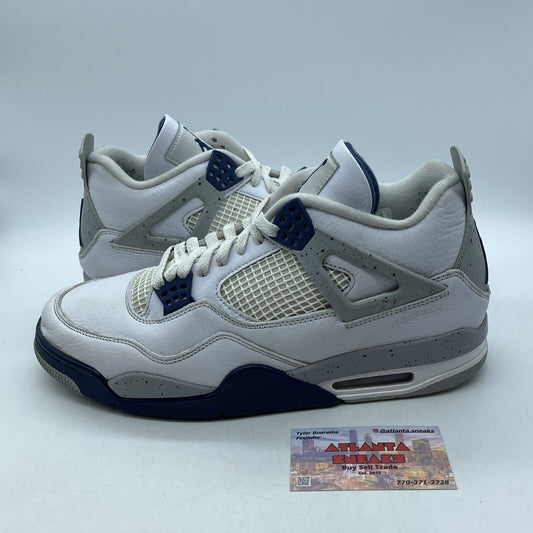 Size 12 - Jordan 4 Retro Mid Midnight Navy White Leather (DH6927-140)