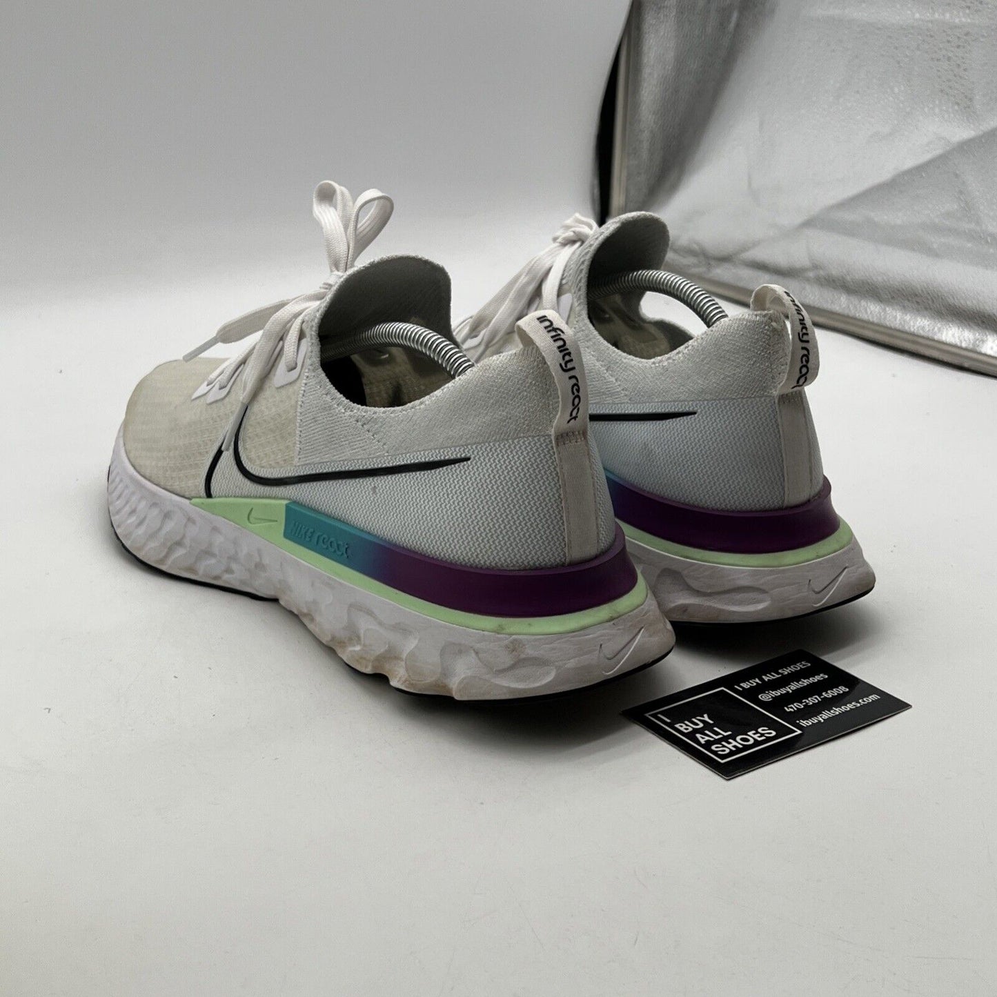 Size 11.5 - Nike React Infinity Run Flyknit White Vapor Green (CD4371-102)