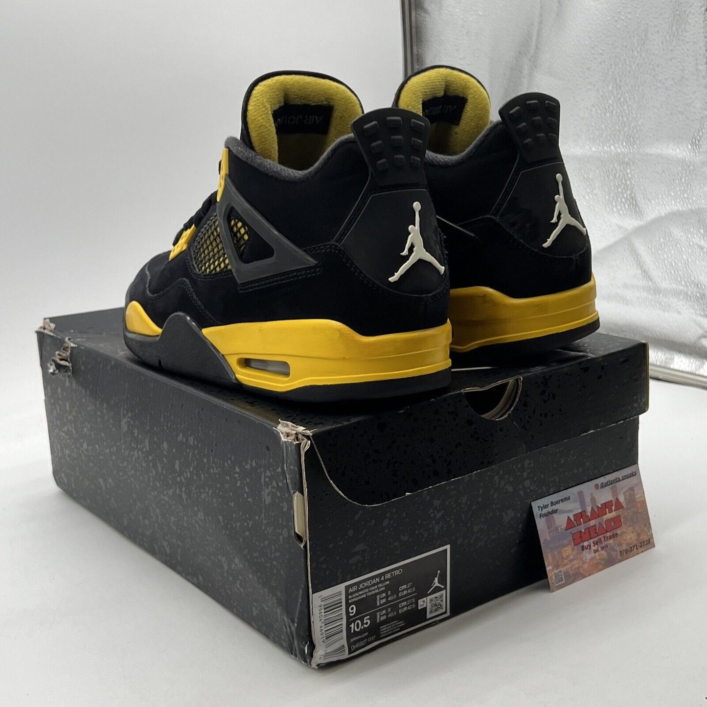 Size 9 - Air Jordan 4 Retro Thunder Black Suede Yellow (DH6927-017)