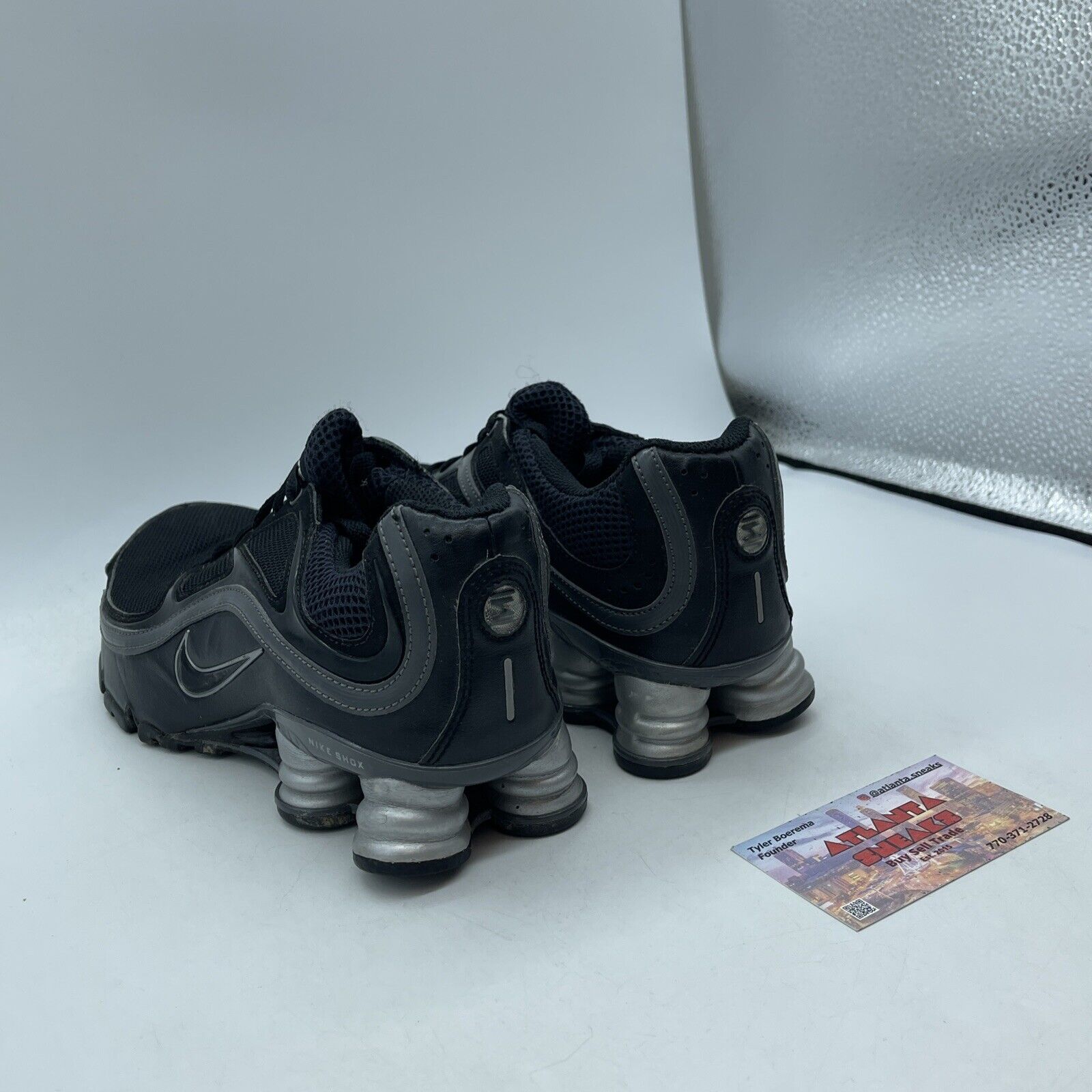 Size 8W - Nike Shox Turbo 9 Black Dark Grey Suede Leather (366423-003)