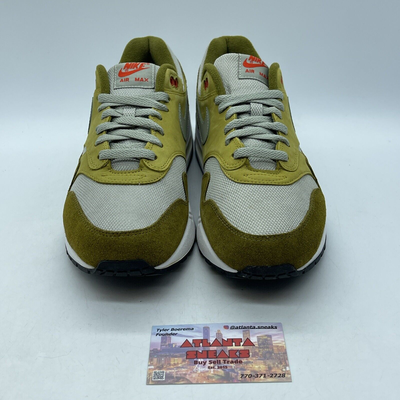 Size 11 - Nike Air Max 1 Premium Retro Green Curry Suede Leather (908366-300)