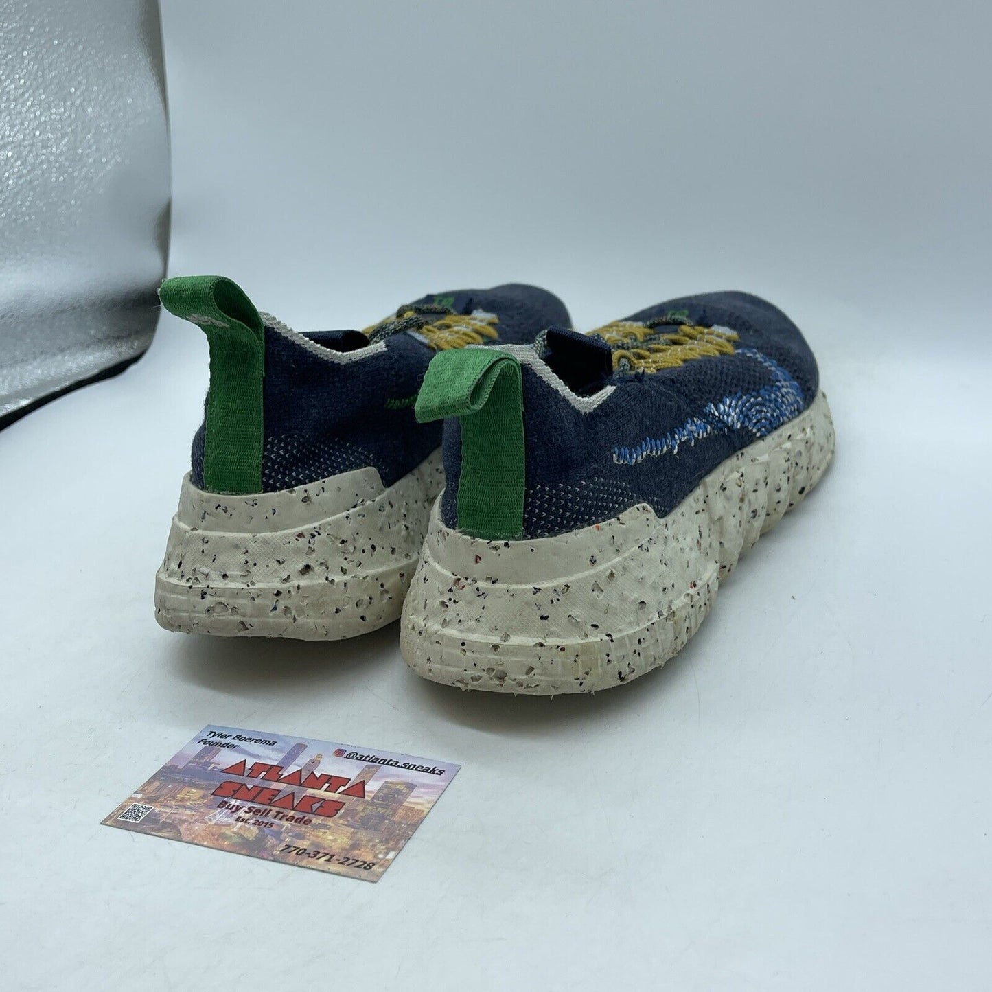 Size 8.5 - Nike Space Hippie 01 Obsidian Blue White Green Suede (DJ3056-400)