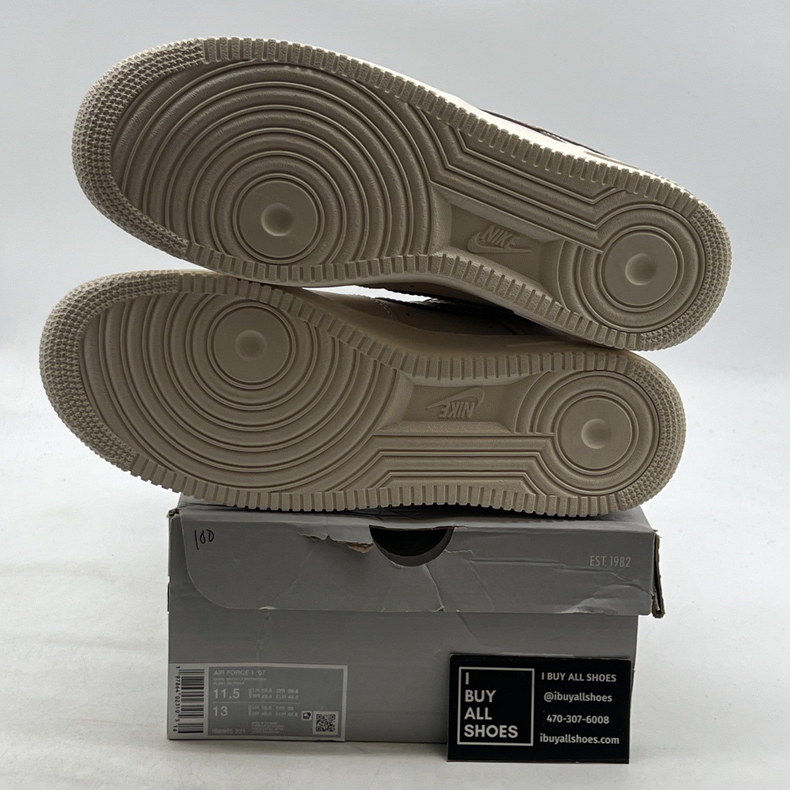 Size 11.5 - Nike Air Force 1 '07 Low Pearl White British Tan (IB8865-221)