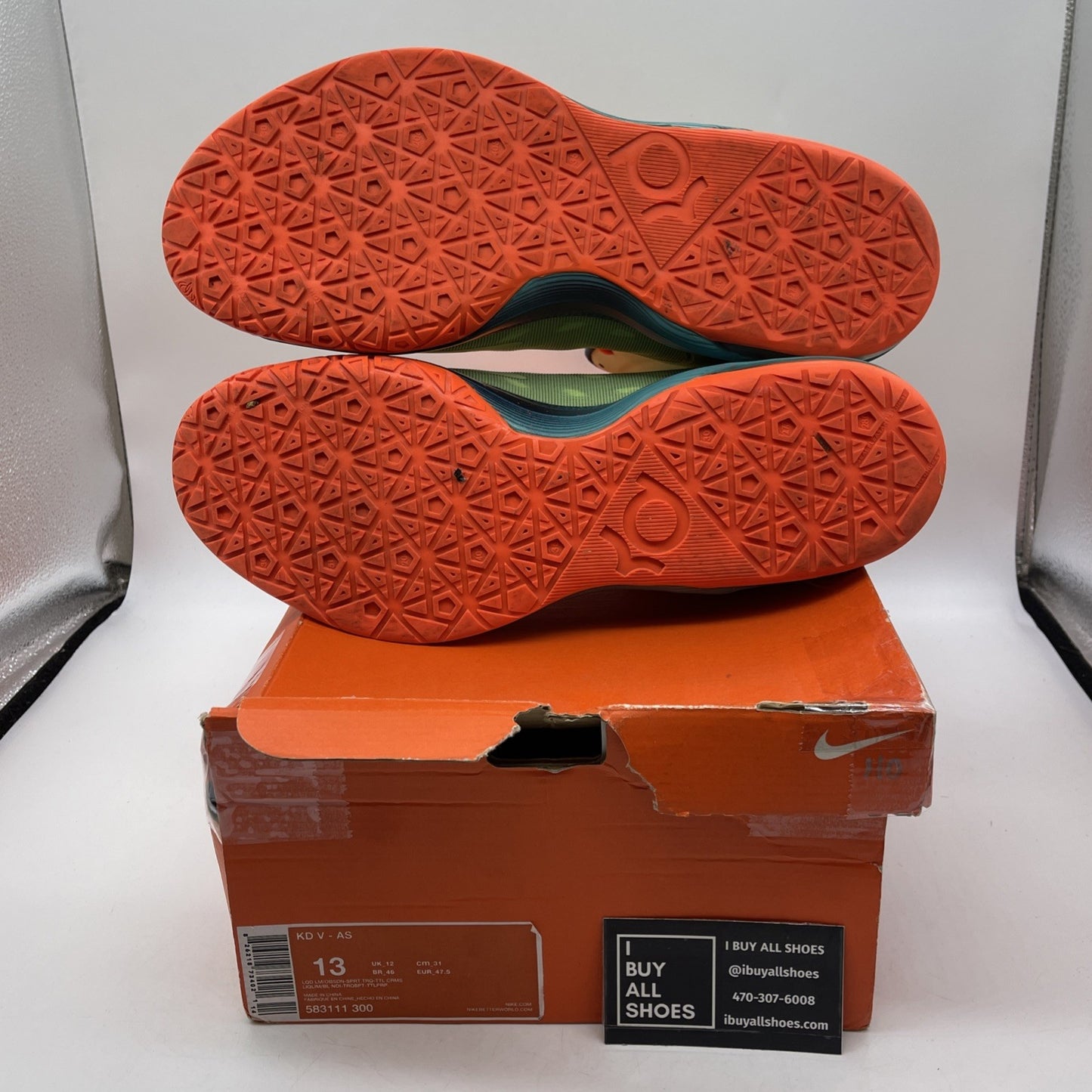 Size 13 - Nike KD 5 All-Star Extraterrestrial Green Black Leather (583111-300)