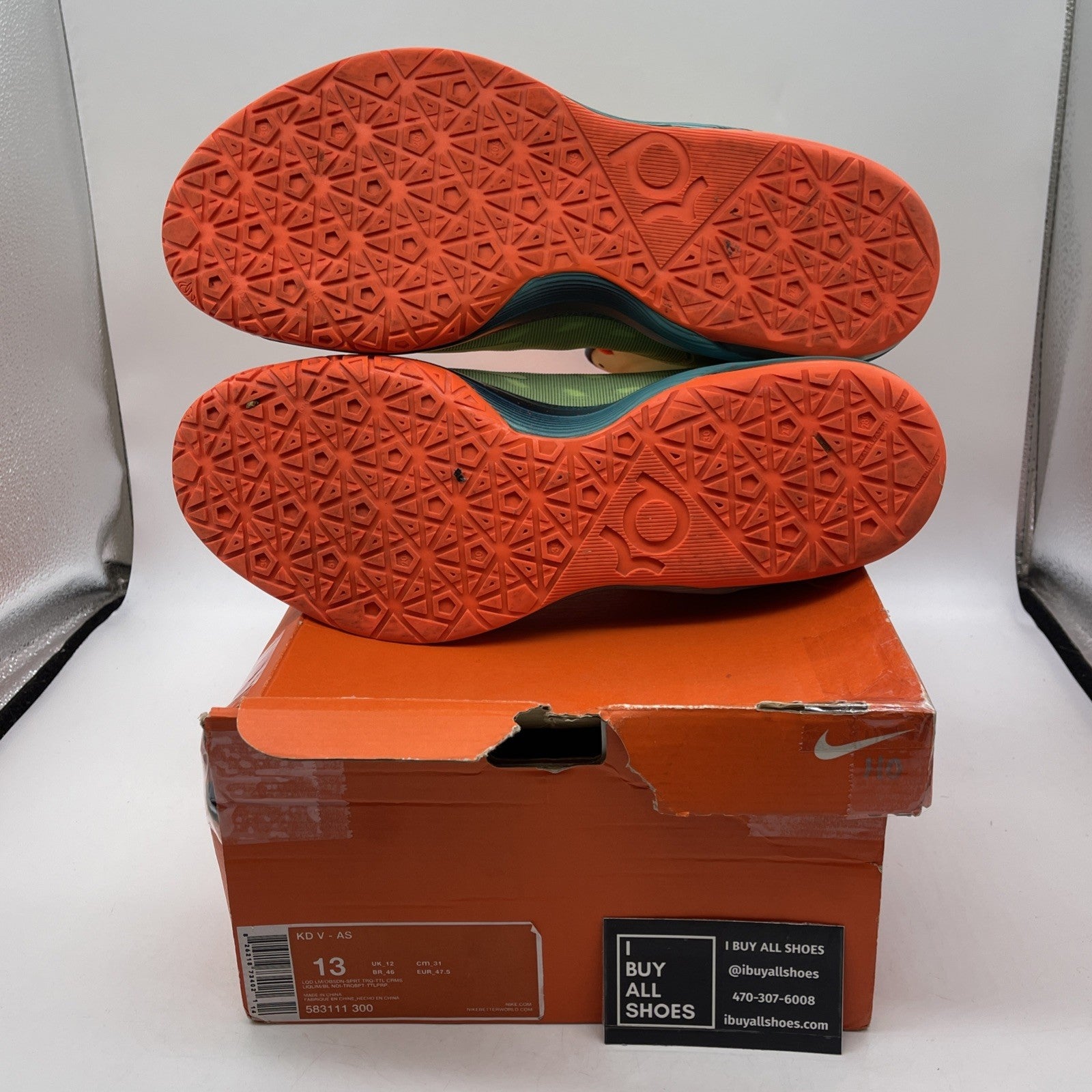 Size 13 - Nike KD 5 All-Star Extraterrestrial Green Black Leather (583111-300)