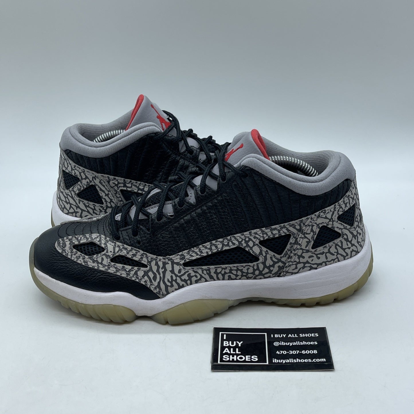 Size 9.5 - Air Jordan 11 Retro IE Low Black Cement Suede Leather (919712-006)