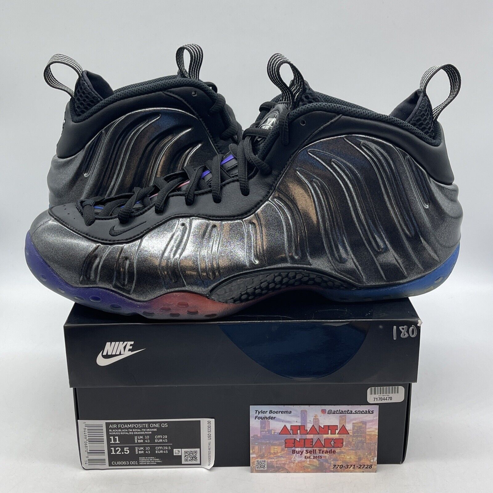 Size 11 - Nike Air Foamposite One QS Gradient Soles Grey Leather (CU8063-001)