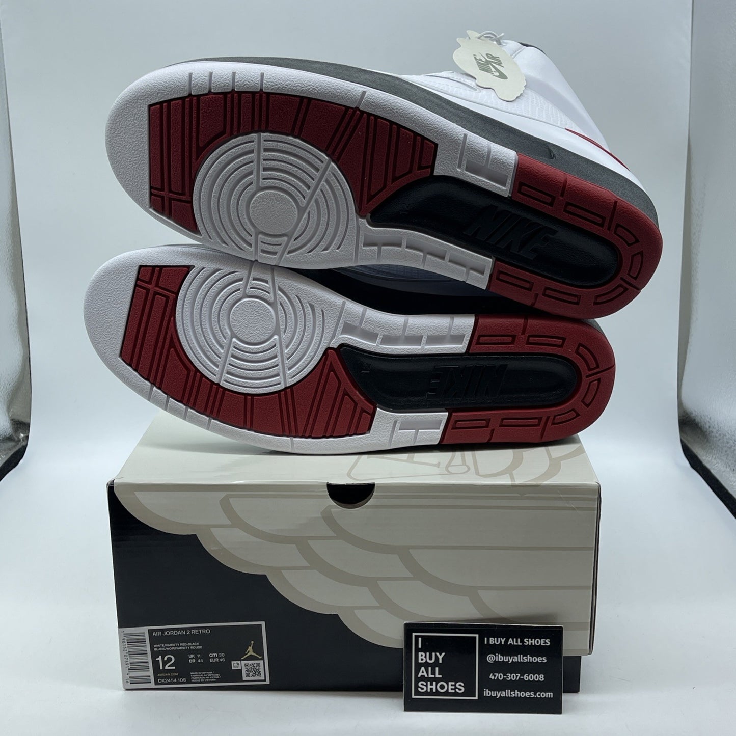 Size 12 - Jordan 2 Retro Mid Chicago White Red Black Leather (DX2454-106)