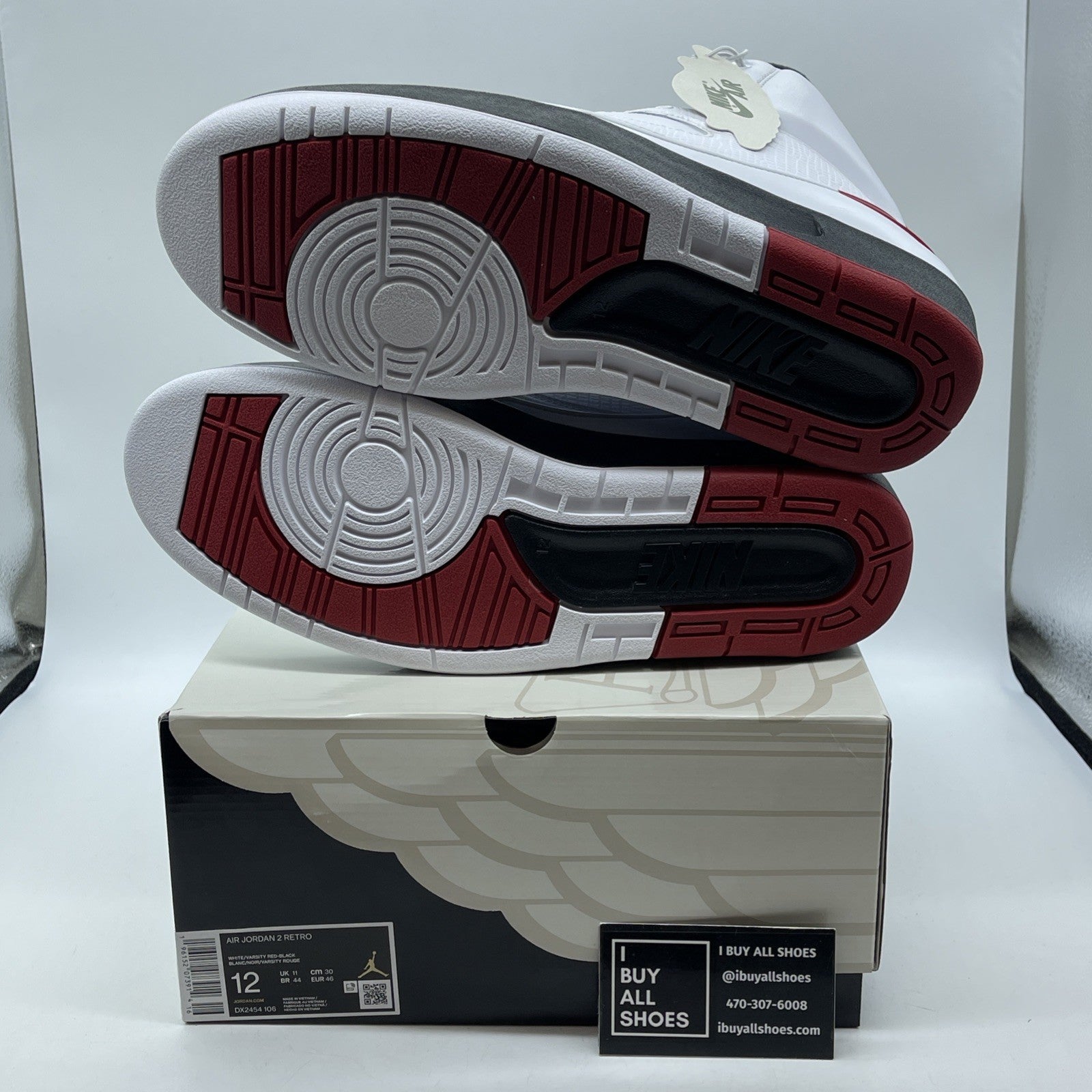 Size 12 - Jordan 2 Retro Mid Chicago White Red Black Leather (DX2454-106)