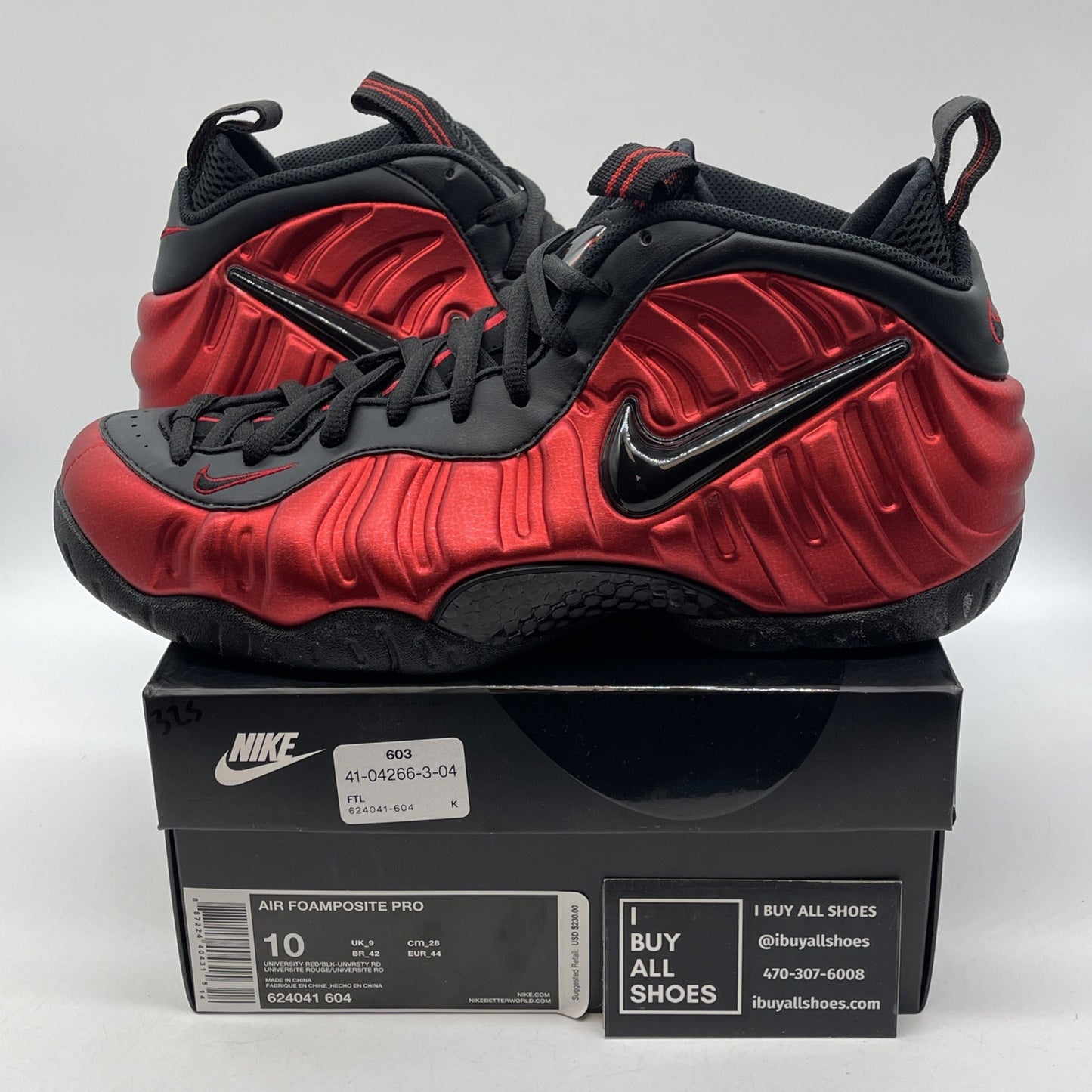 Size 10 - Nike Air Foamposite Pro University Red