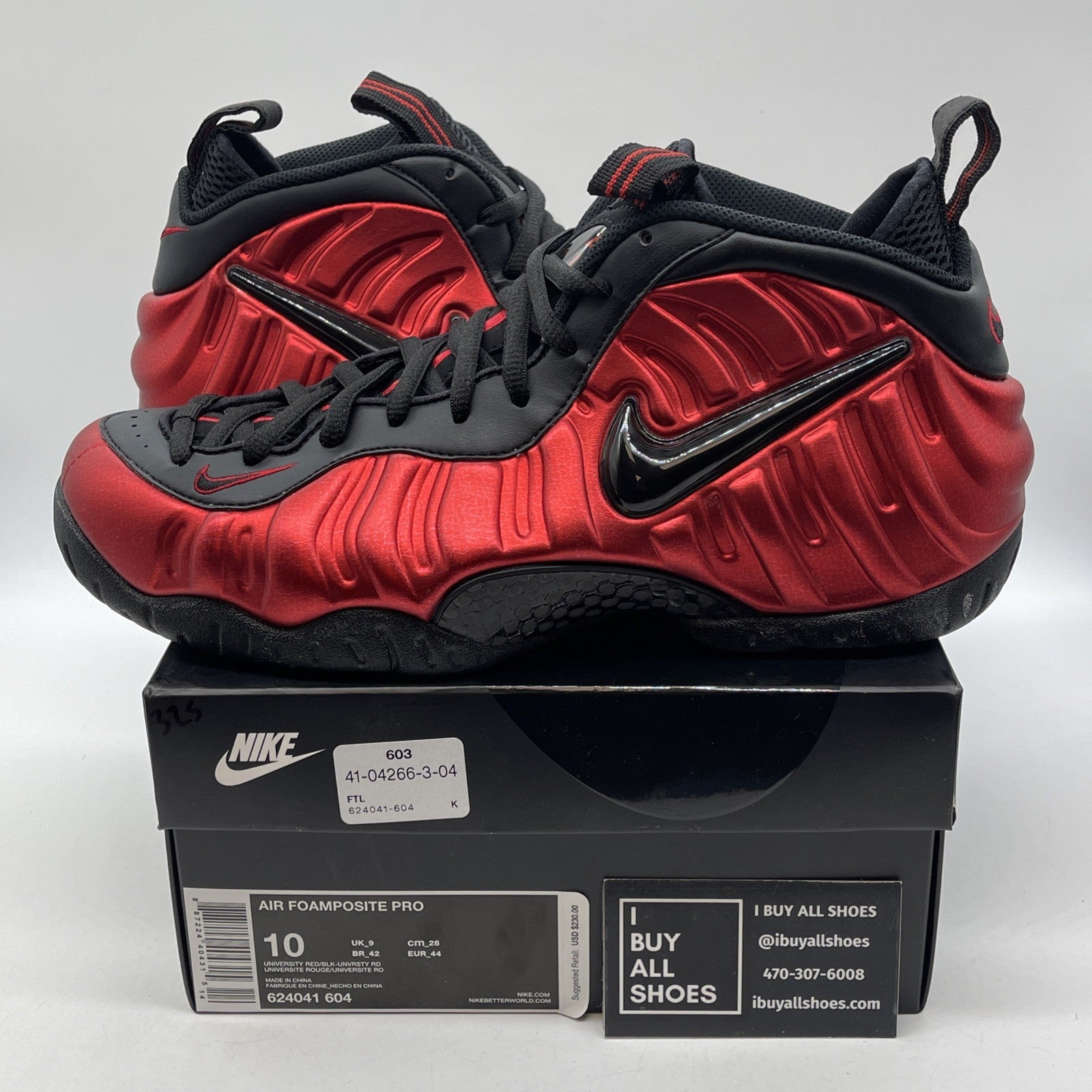 Size 10 - Nike Air Foamposite Pro University Red