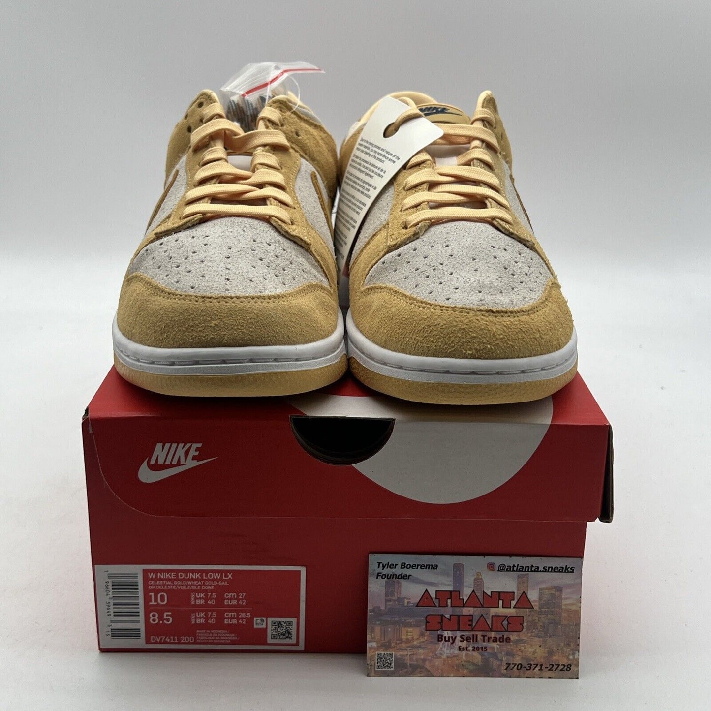 Size 10W - Nike Dunk LX Low Gold Suede (DV7411-200)