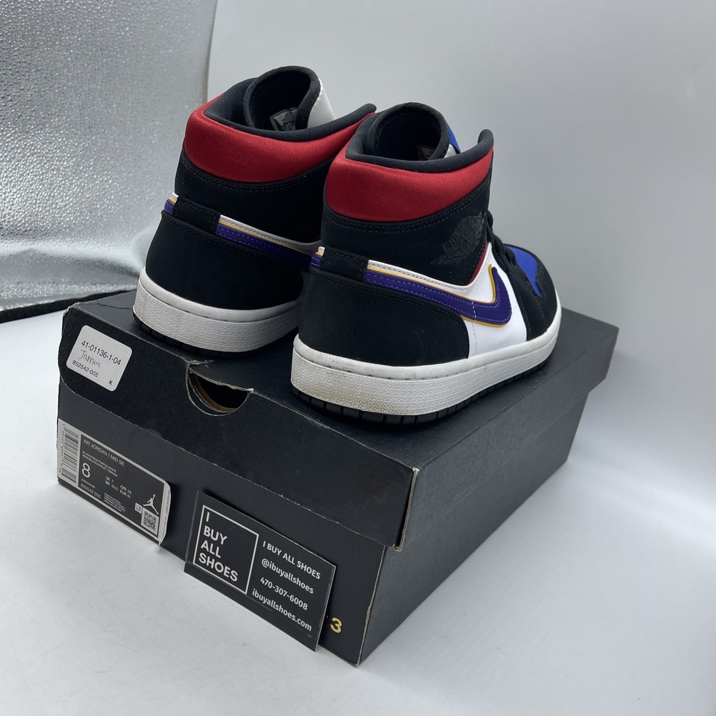 Size 8 - Air Jordan 1 SE Mid Rivals Black White Suede Leather (852542-005)