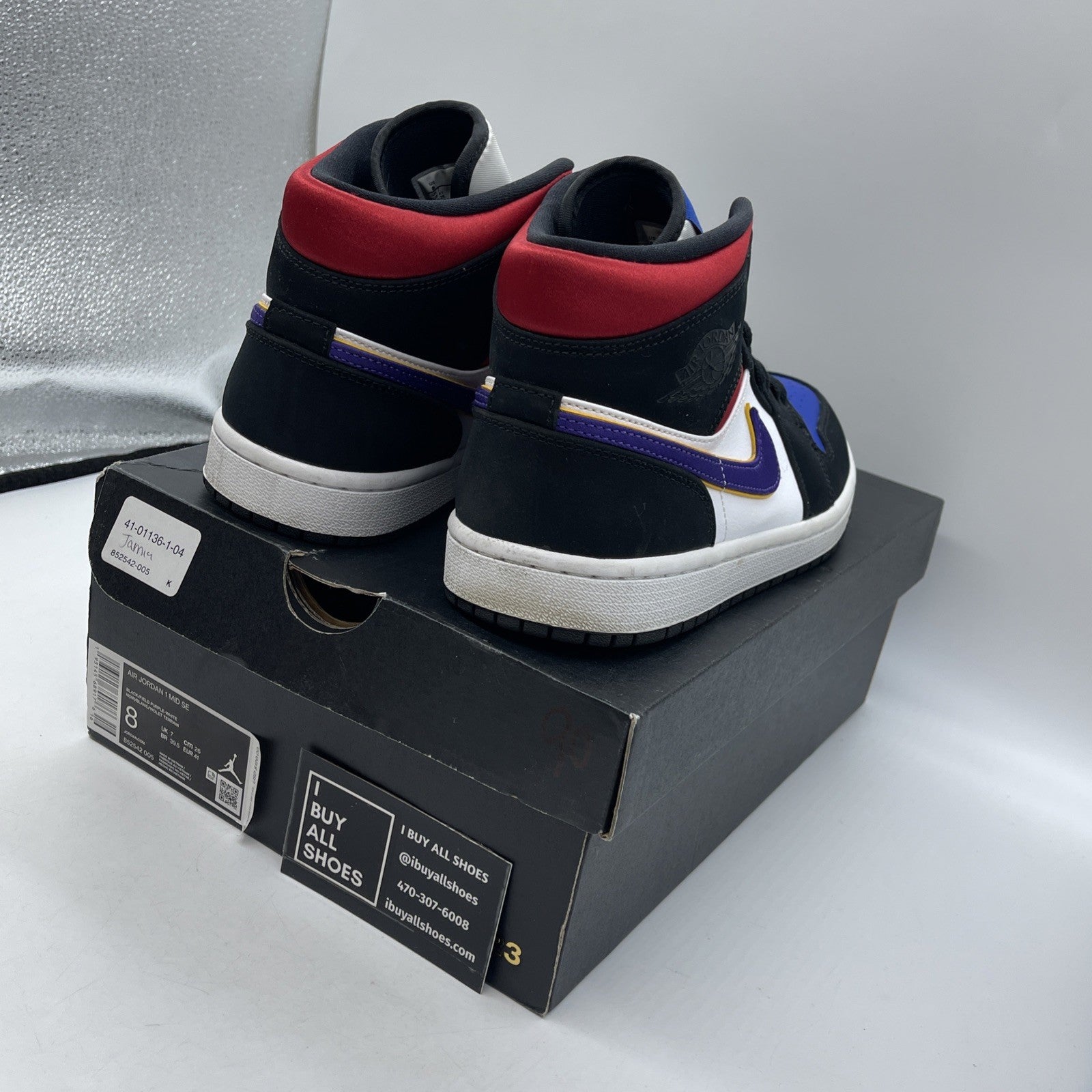 Size 8 - Air Jordan 1 SE Mid Rivals Black White Suede Leather (852542-005)