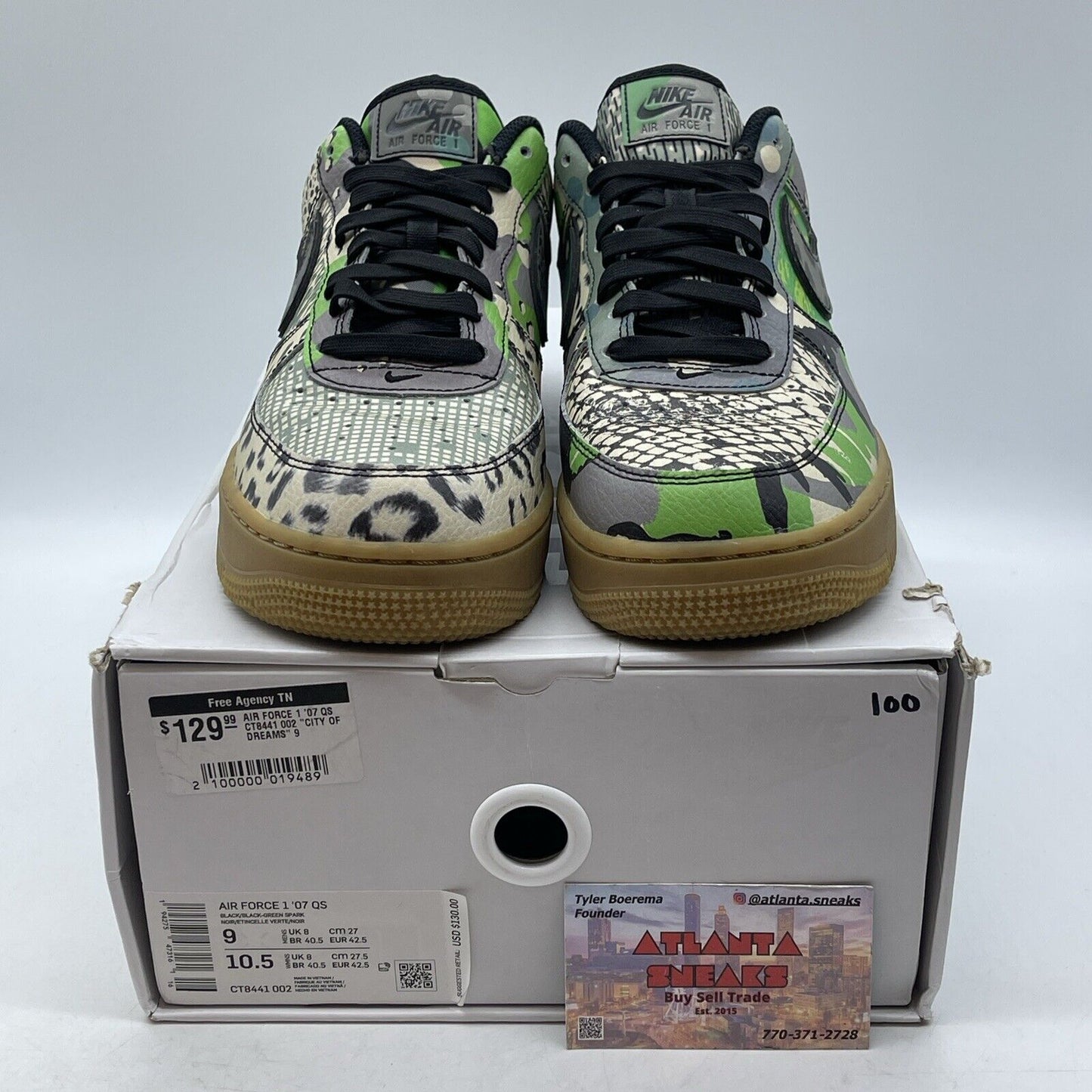 Size 9 - Nike Air Force 1 QS Low Chicago Brown Green Black Grey (CT8441-002)