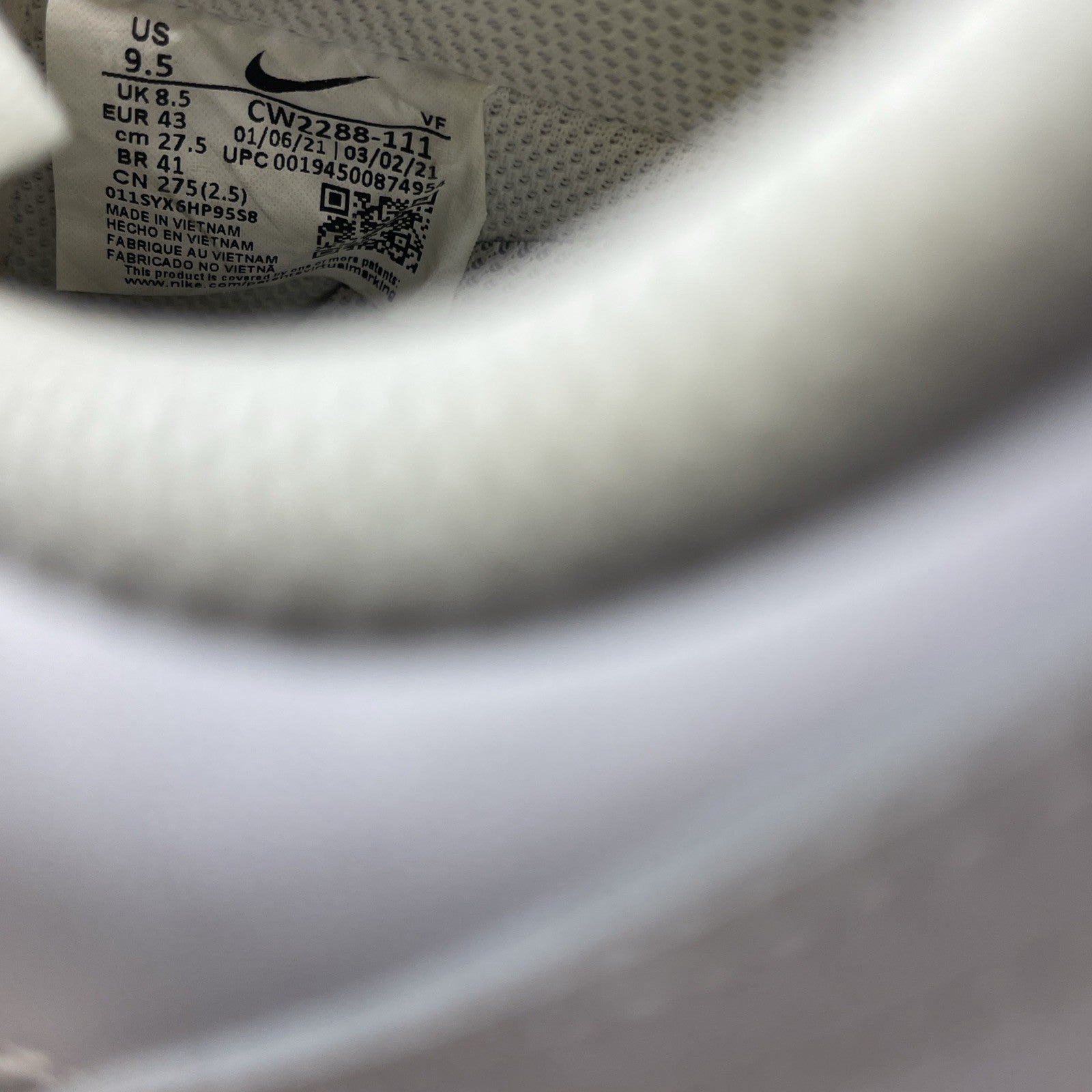 Size 9.5 - Nike Air Force 1 '07 Low Triple White (CW2288-111)