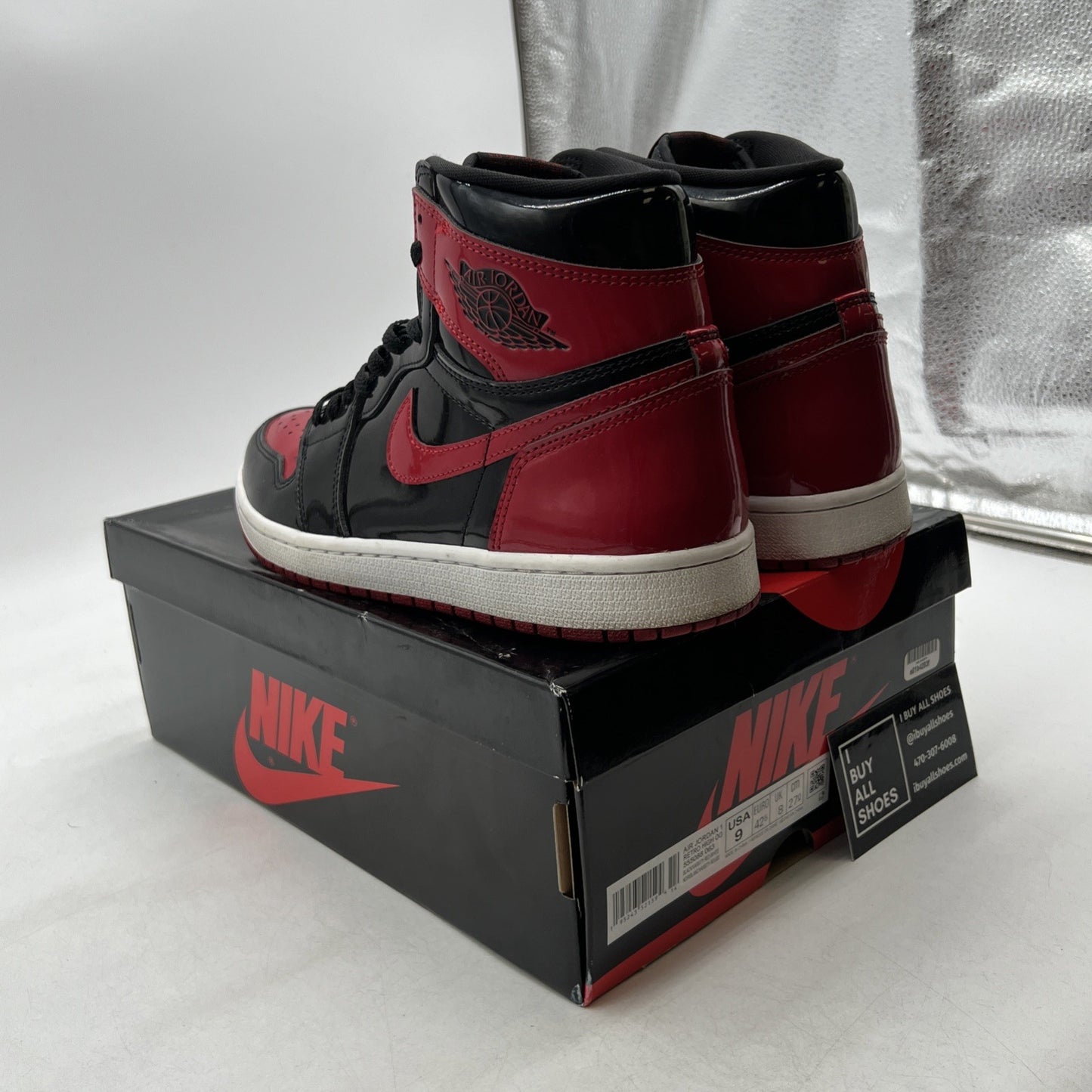 Size 9 - Air Jordan 1 Retro OG High Patent Bred (555088-063)