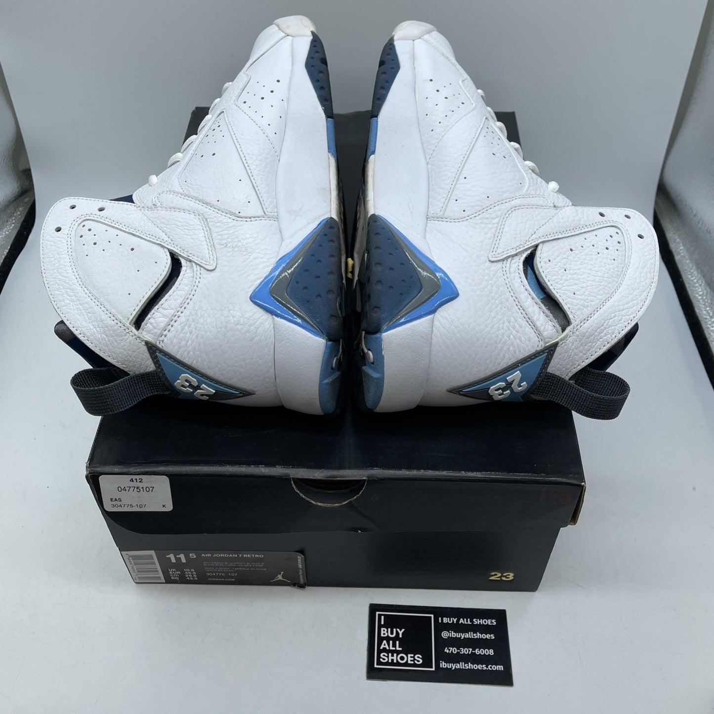 Size 11.5 - Air Jordan 7 Retro 2015 French Blue White Leather (304775-107)