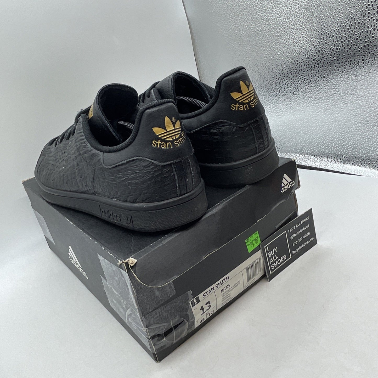 Size 13 - Adidas Stan Smith Croc Leather (AQ2726)