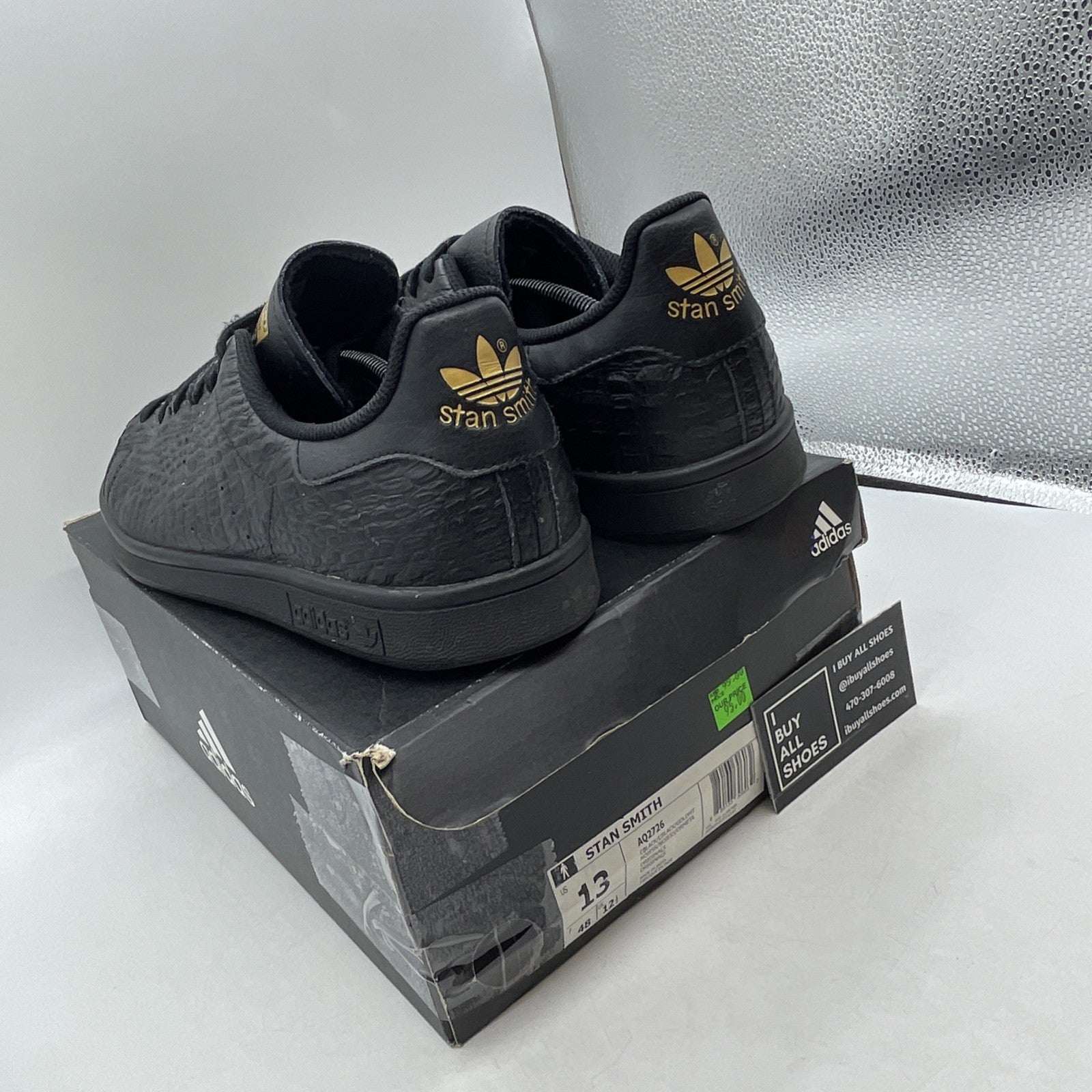Size 13 - Adidas Stan Smith Croc Leather (AQ2726)