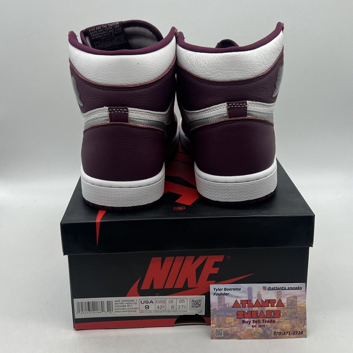 Size 9 - Jordan 1 Retro High OG Bordeaux Brand New Og All