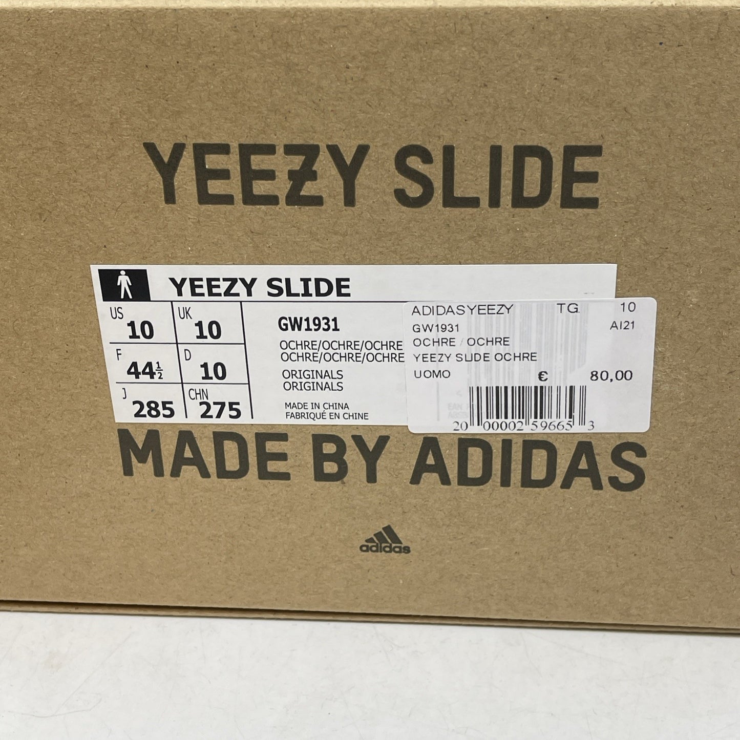 Size 10 - adidas Yeezy Slide 'Ochre' Brown Rubber (GW1931)