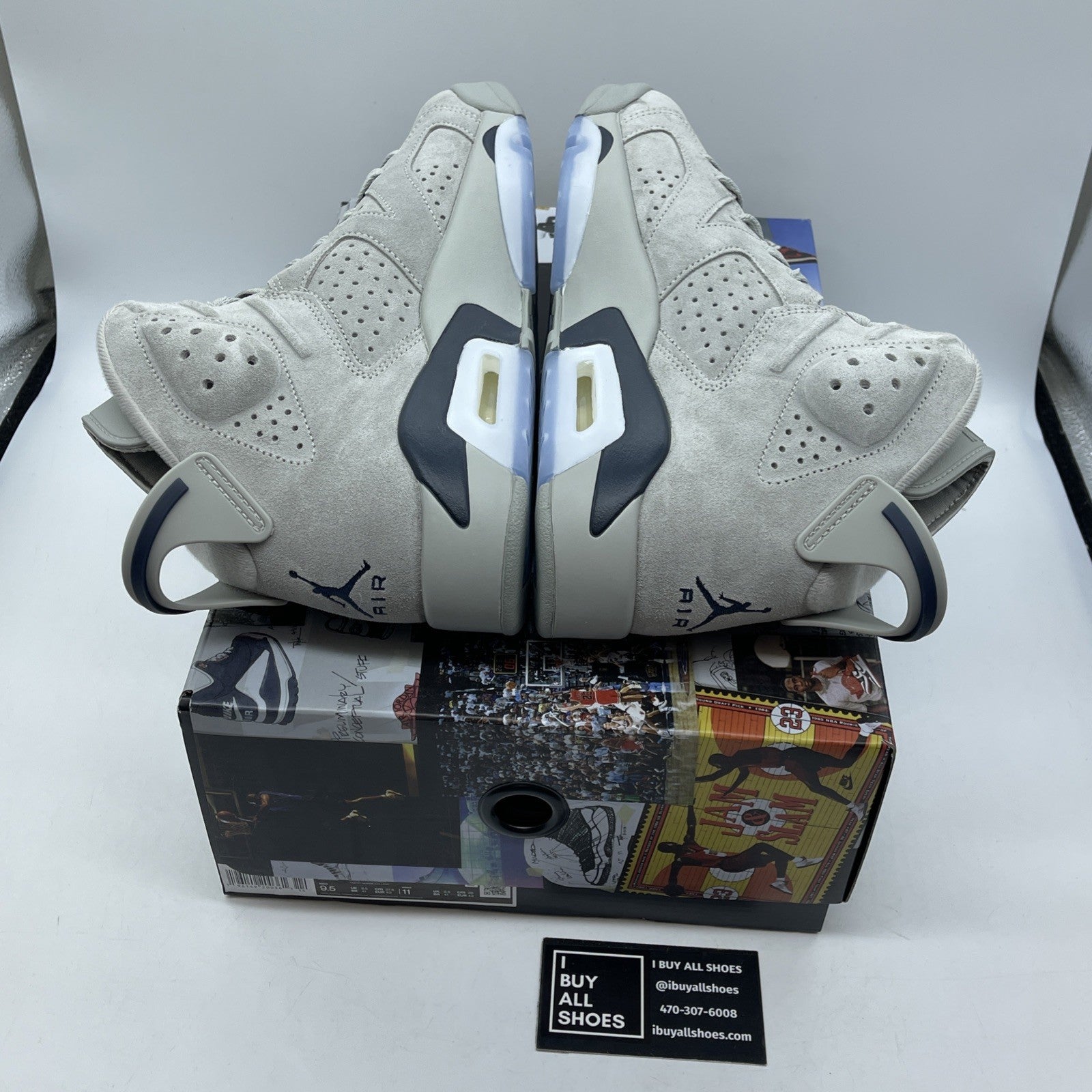 Size 9.5 - Jordan 6 Retro Mid Georgetown Grey Blue Suede (CT8529-012)