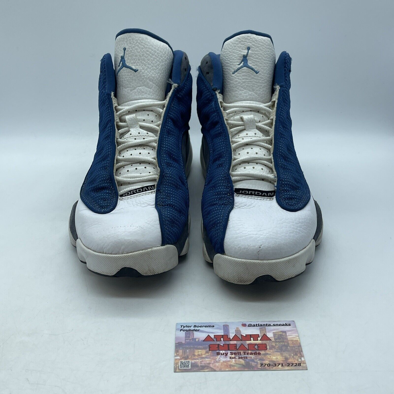 Size 9 - Air Jordan 13 Retro 2010 Flint White Gray Blue (414571-401)