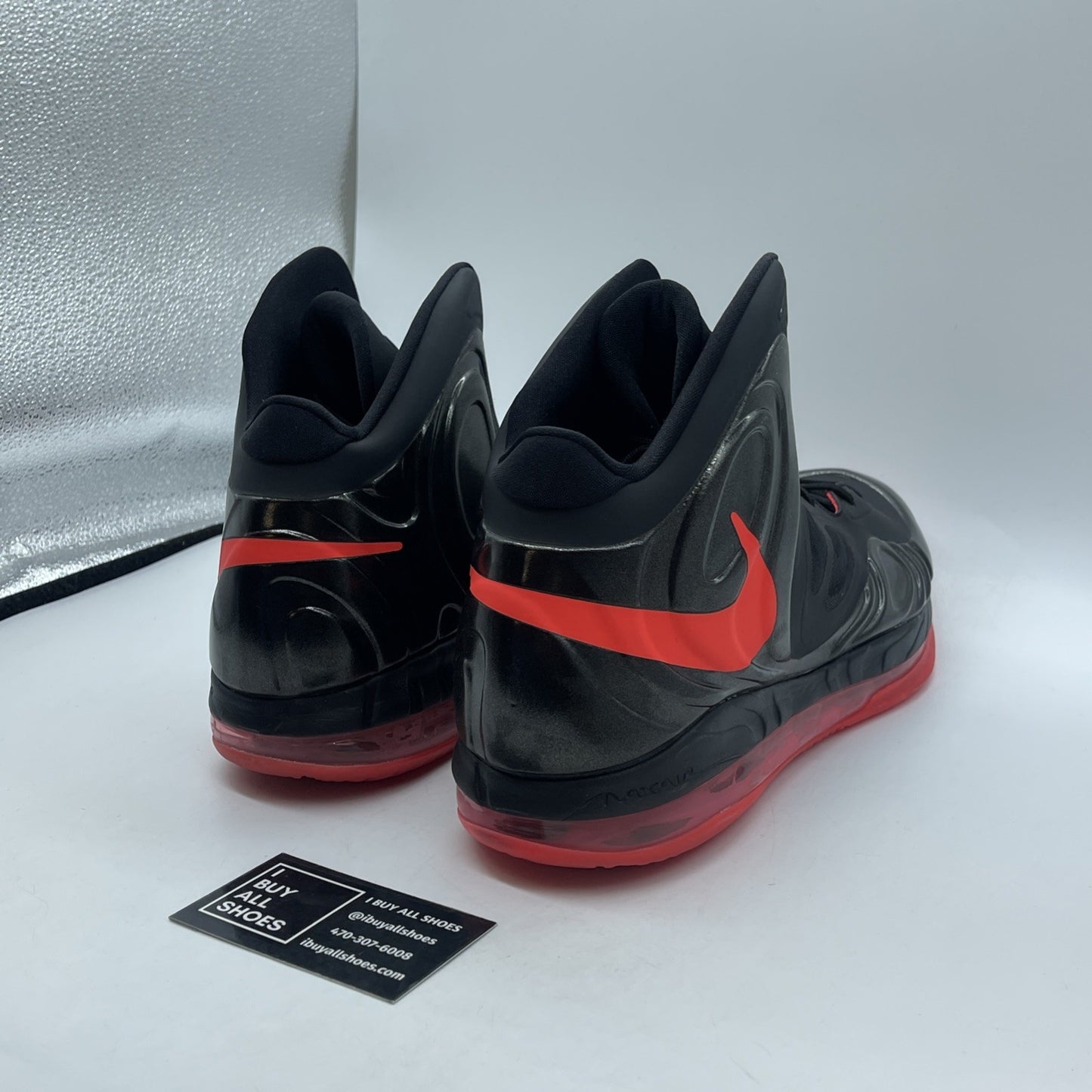 Size 13 - Nike Air Max Hyperposite Black Crimson Red Suede Leather (524862-002)