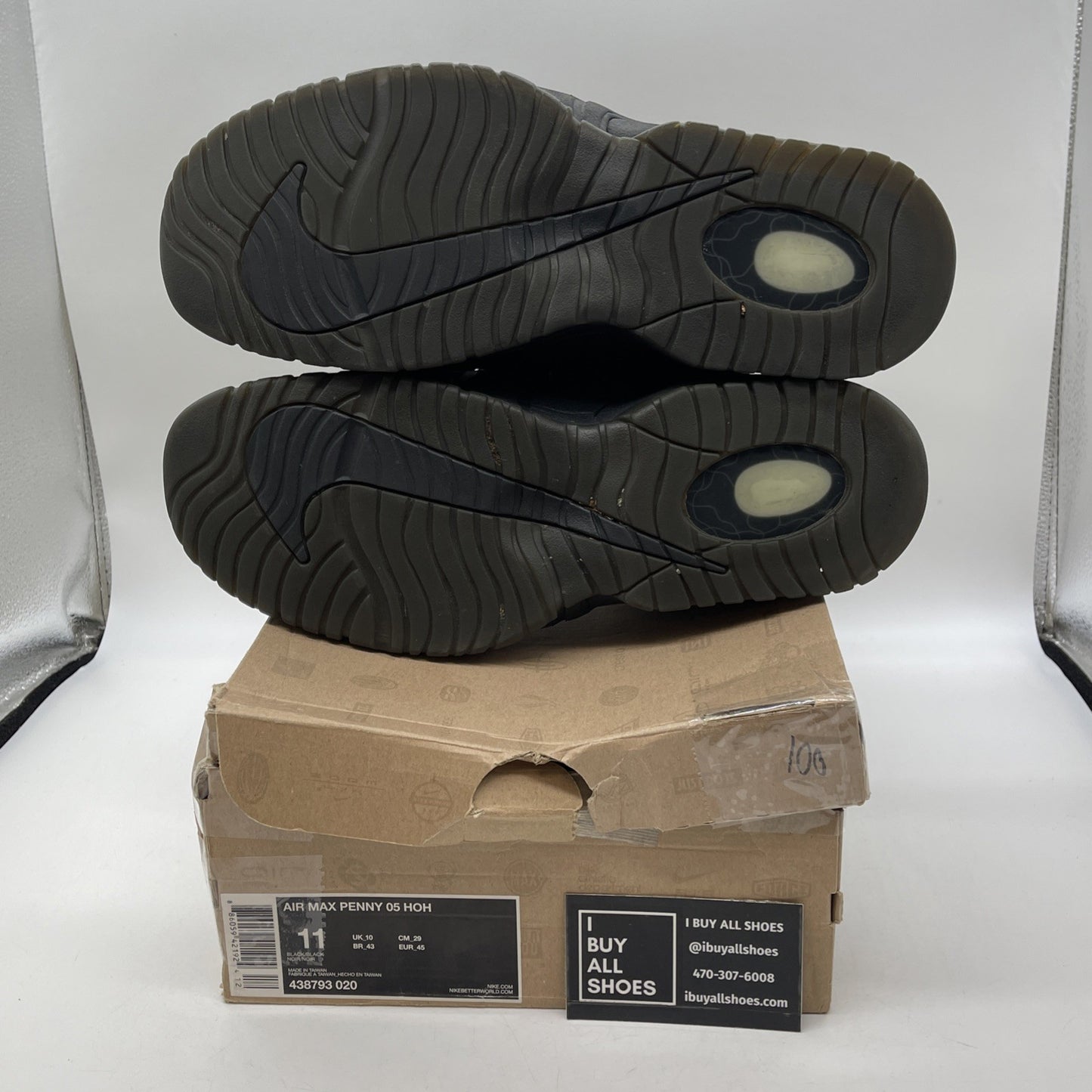 Size 11 - Nike Air Max Penny 05 Hoh Black Suede (438793-020)