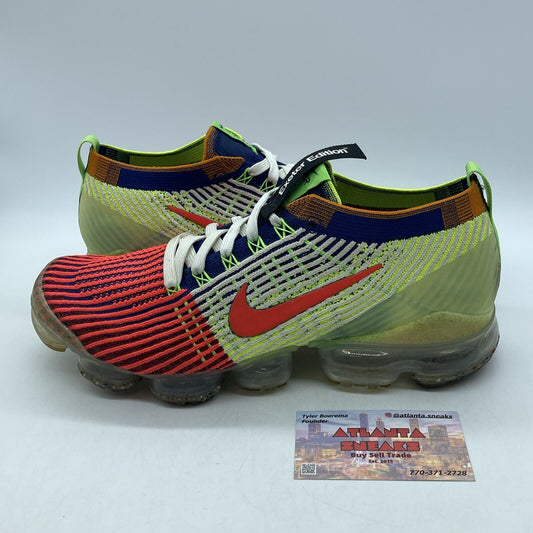 Size 10 - Nike Air VaporMax Flyknit 3 Exeter Edition Blue Red Suede (DH1307-200)