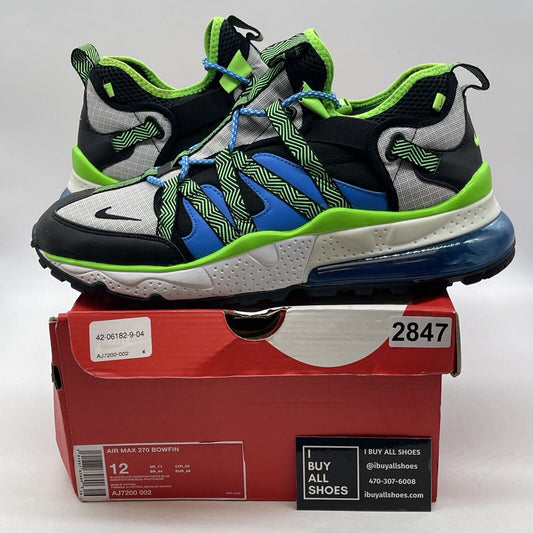 Size 12 - Nike Air Max 270 Bowfin Sprite Black Green Suede Leather (AJ7200-002)