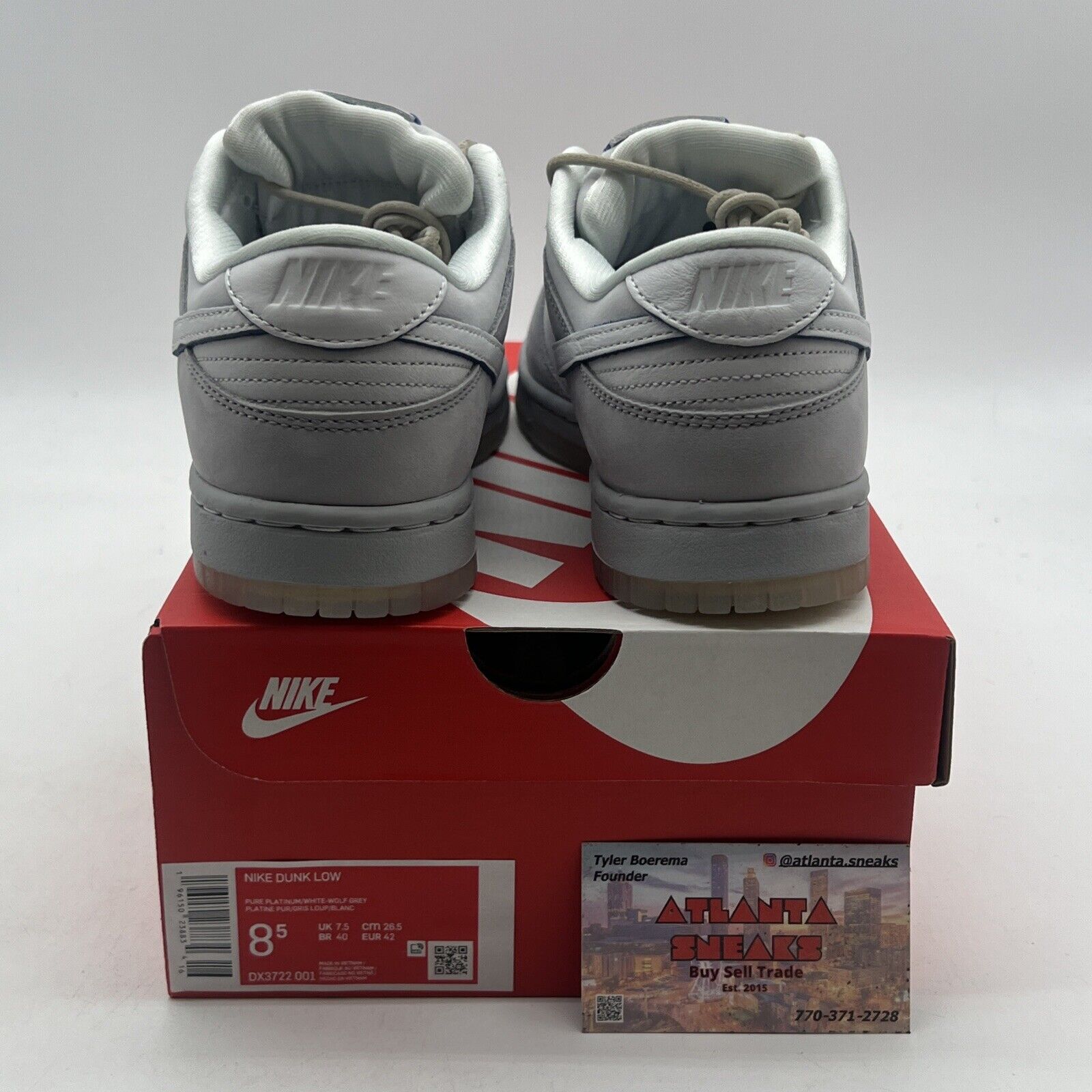 Size 8.5 - Nike Dunk Low Wolf Grey Pure Platinum (DX3722-001)