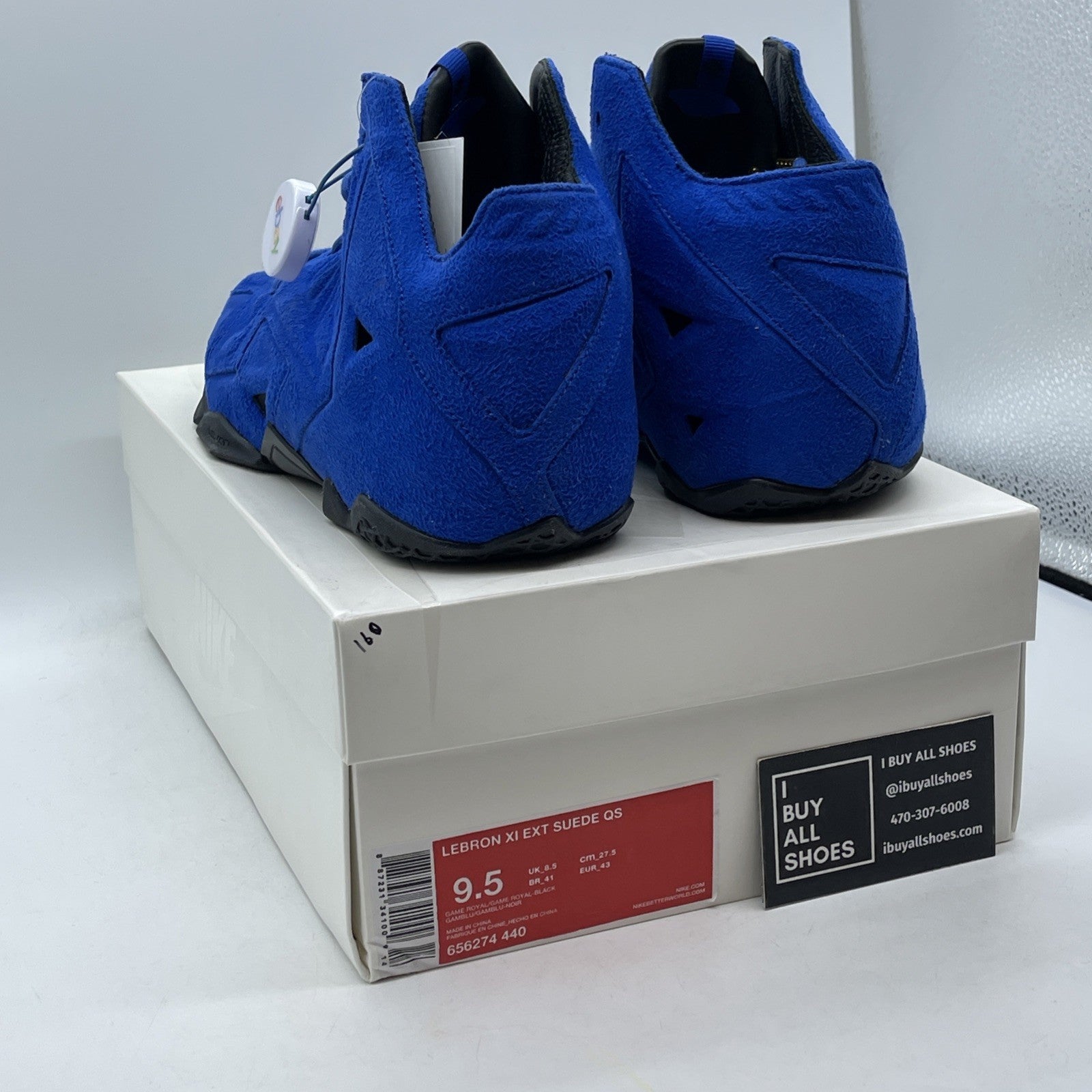 Size 9.5 - Nike LeBron 11 EXT Suede QS Game Royal Blue (656274-440)