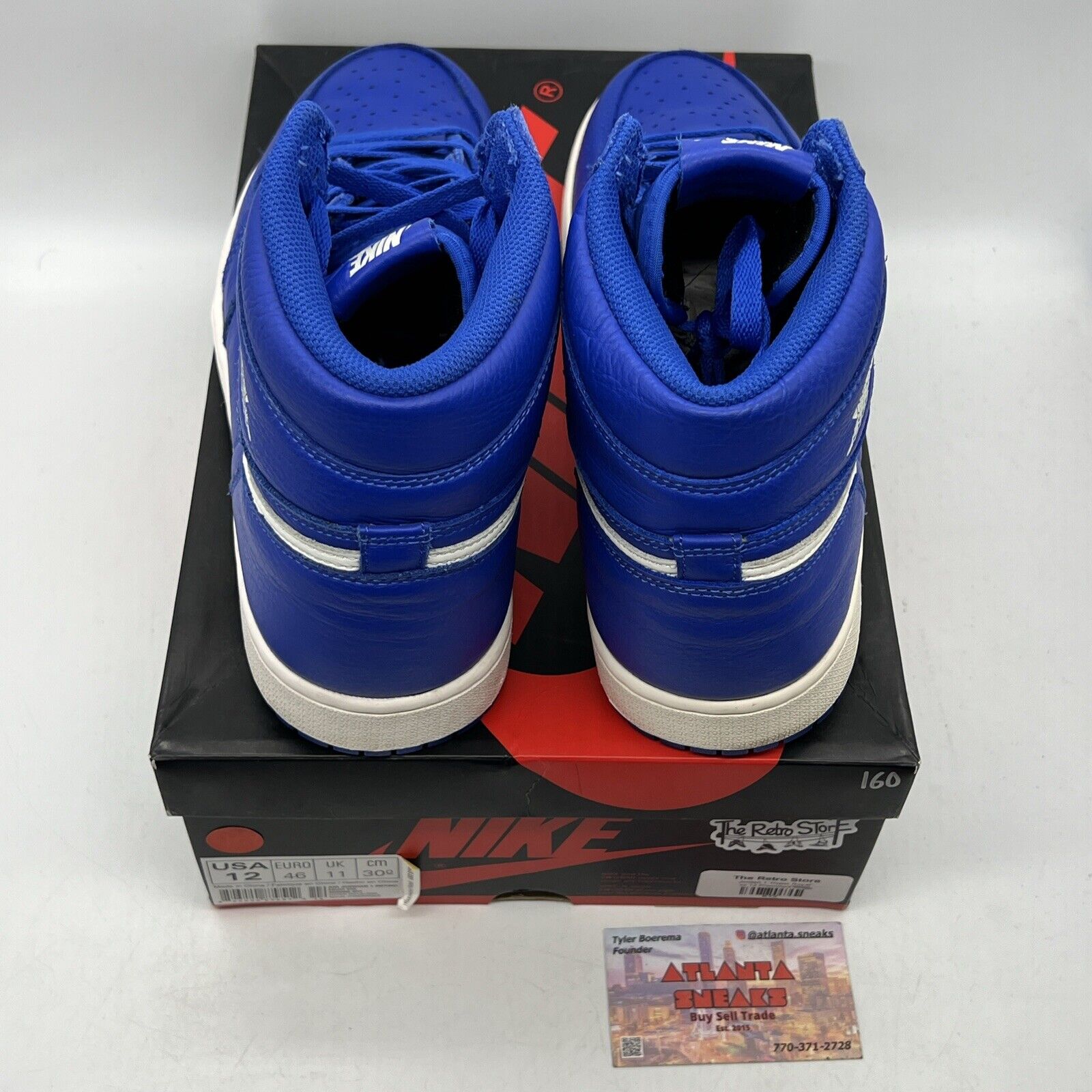 Size 12 - Air Jordan 1 Retro OG High Hyper Royal Blue White Leather (555088-401)