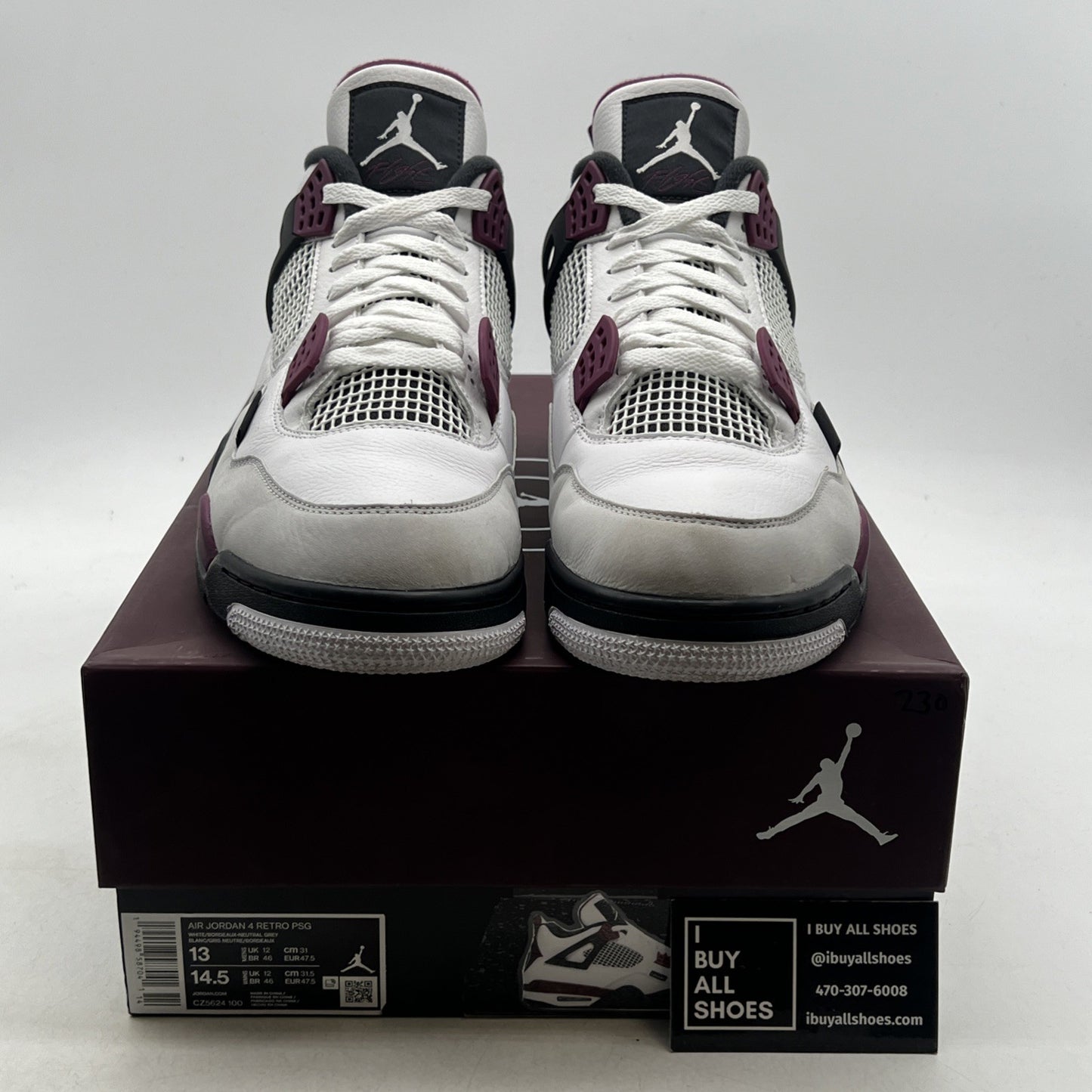 Size 13 - Air Jordan 4 Retro x Paris Saint-Germain Bordeaux 2020 (CZ5624-100)