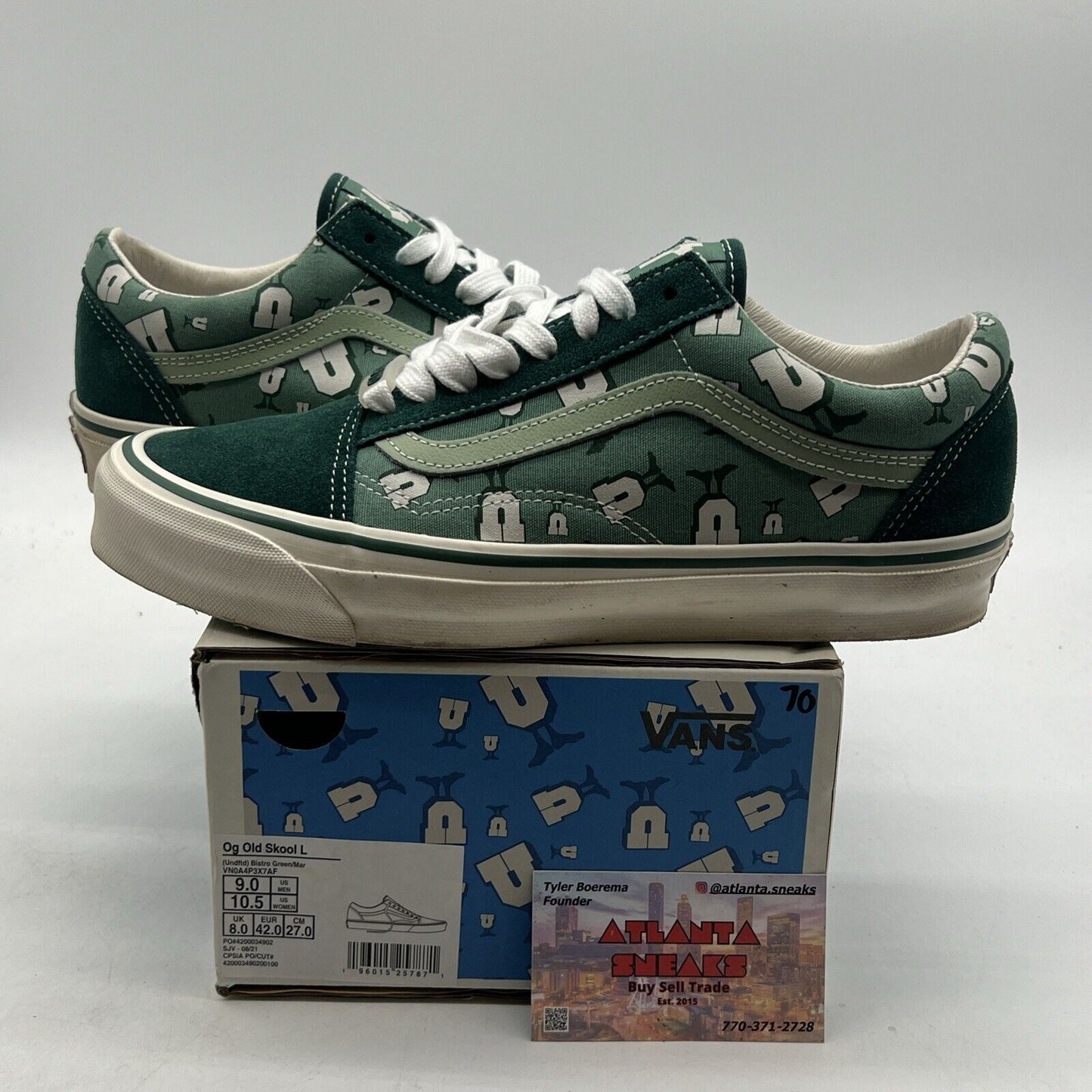 Size 9 - Vans Vault Og Old Skool Undefeated Undftd Bistro Green