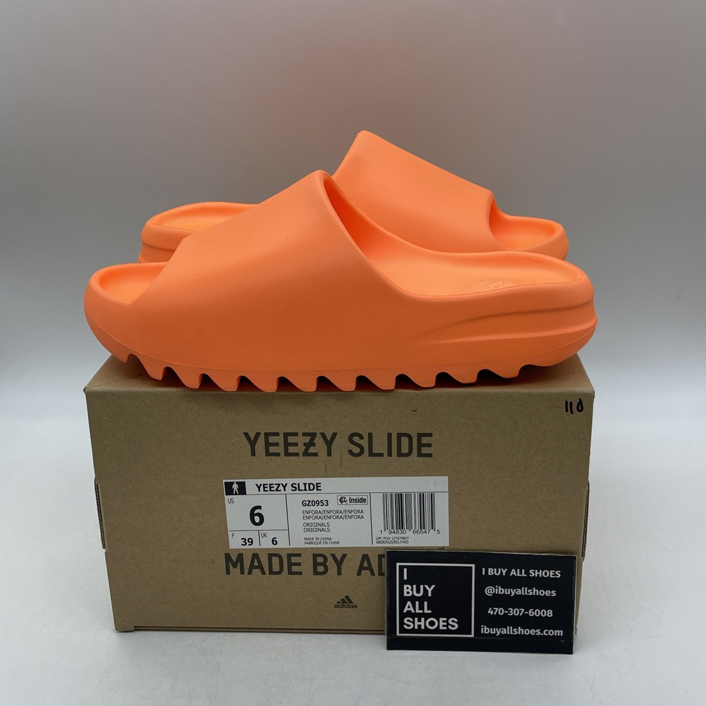 Size 6 - adidas Yeezy Slide Orange Enflame (GZ0953)