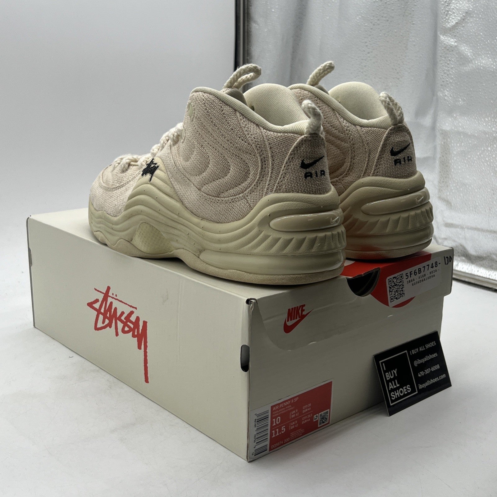 Size 10 - Nike Stussy x Air Penny 2 Fossils (DQ5674-200)