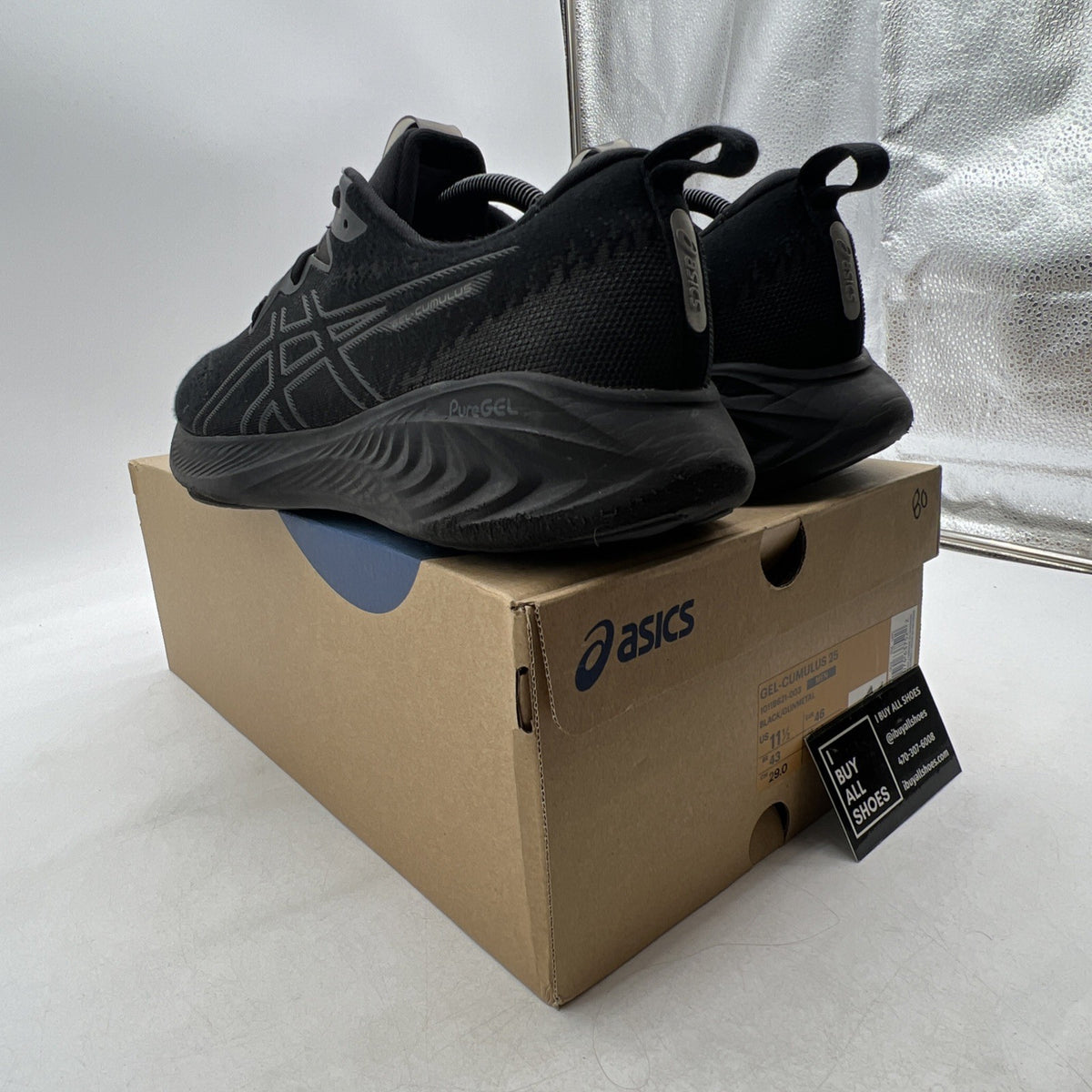 Size 11.5 - Asics Gel Cumulus 25 Black Gunmetal (1011B621-003)