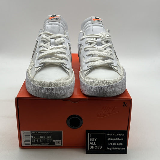 Size 12 - Nike sacai x Blazer Low White Patent (DM6443-100)